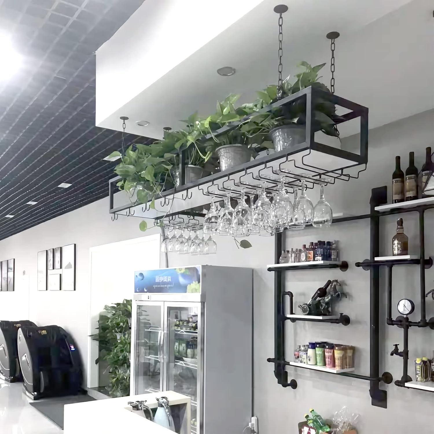 ZJDYDY Adjustable Wall-Mounted Wine Glass Rack