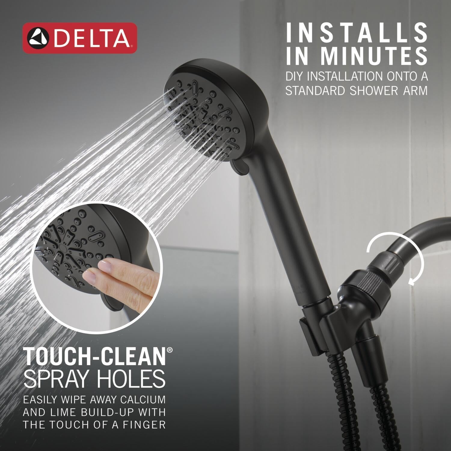 Delta 4-Spray Handheld Shower Head Matte Black
