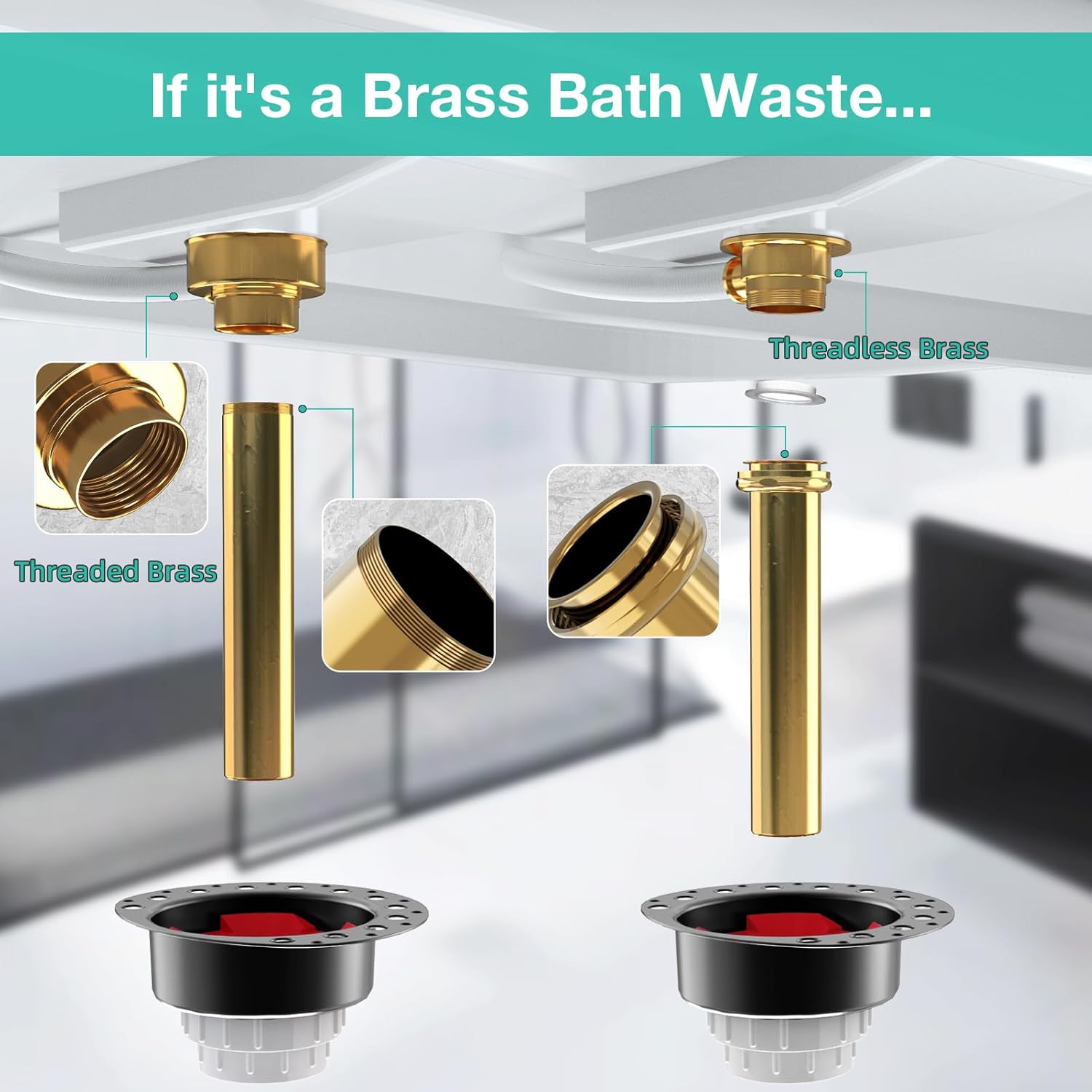PVC Island Tub Drain Rough-in Kit for Freestanding Bathtub