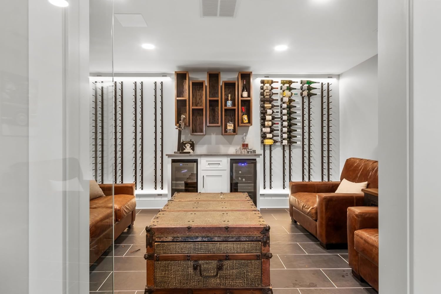 Ultra Wine Racks Wall Mounted 18 Bottle Matte Black Wine Storage