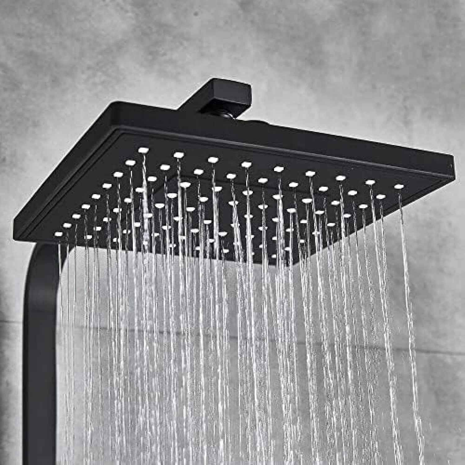 TECKI Rainfall Shower Faucet System with Handheld and Wall-Mounted Mixers Matte Black