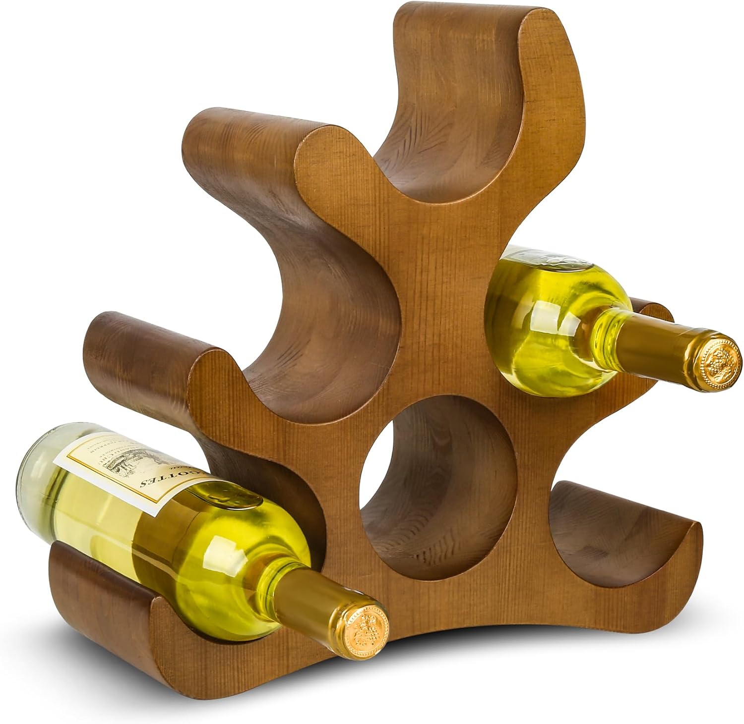 6 Bottle Countertop Wine Rack - Brown