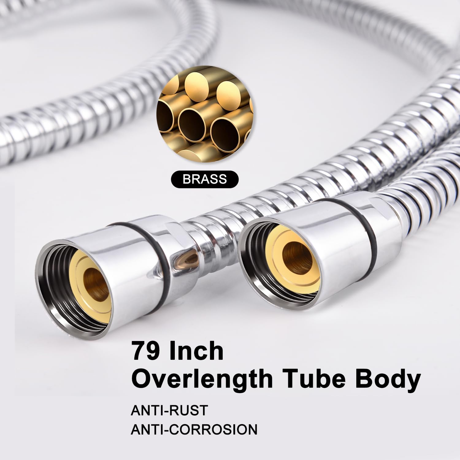 HO2ME High Pressure Handheld Shower Head with 79 Hose and Chrome Finish