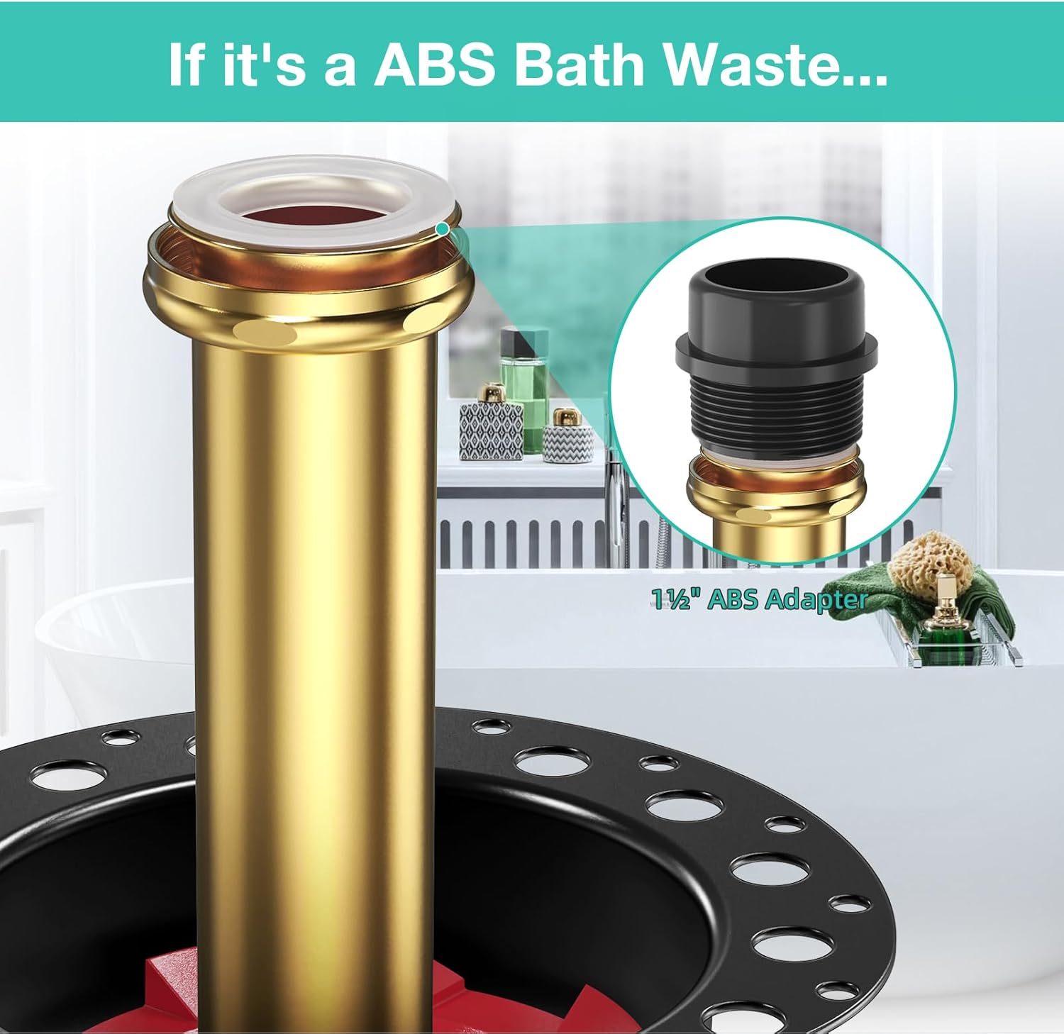 ABS Island Tub Drain Rough-in Kit with Dust Cover
