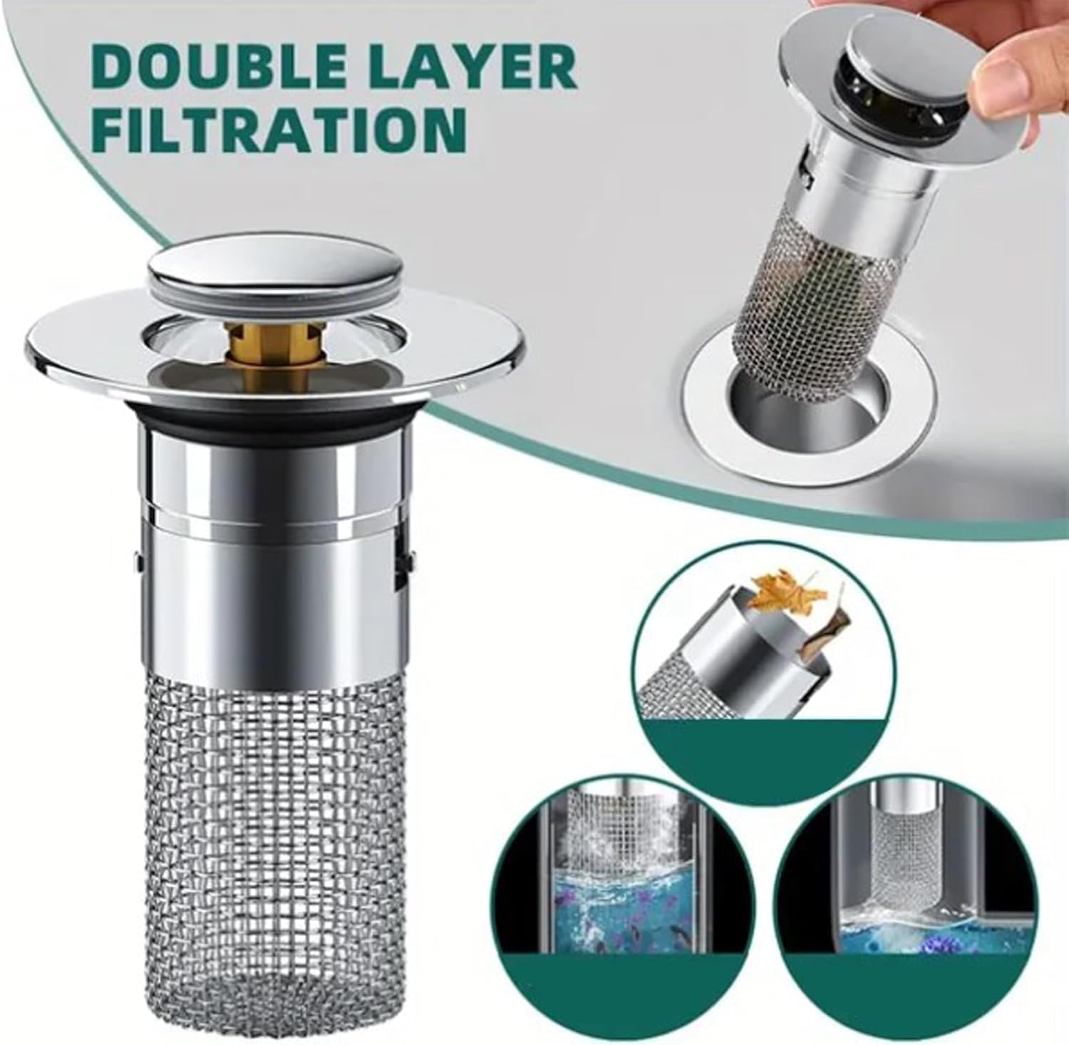 Timnamy Drain Strainer for Bathroom Sink and Bathtub