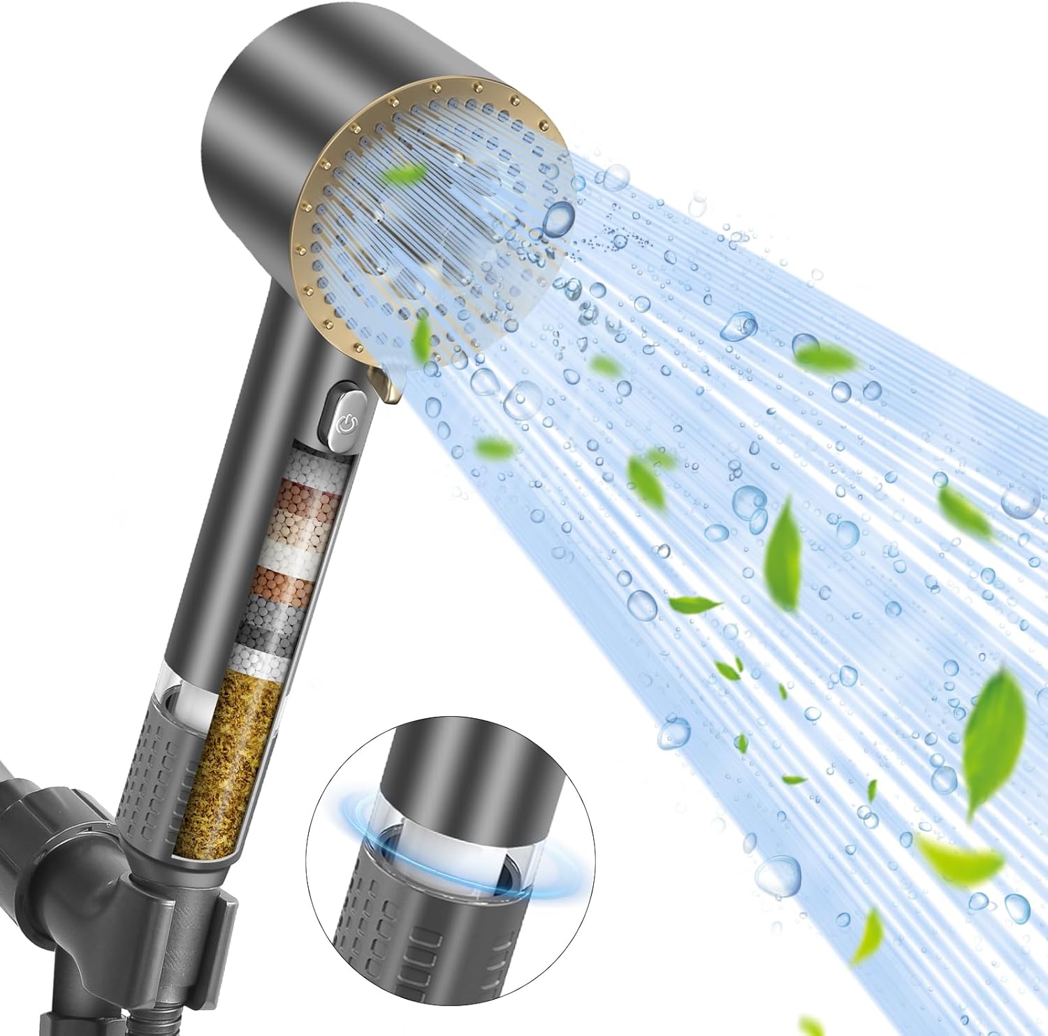 Luxsego High Pressure Shower Head with 3 Spray Modes