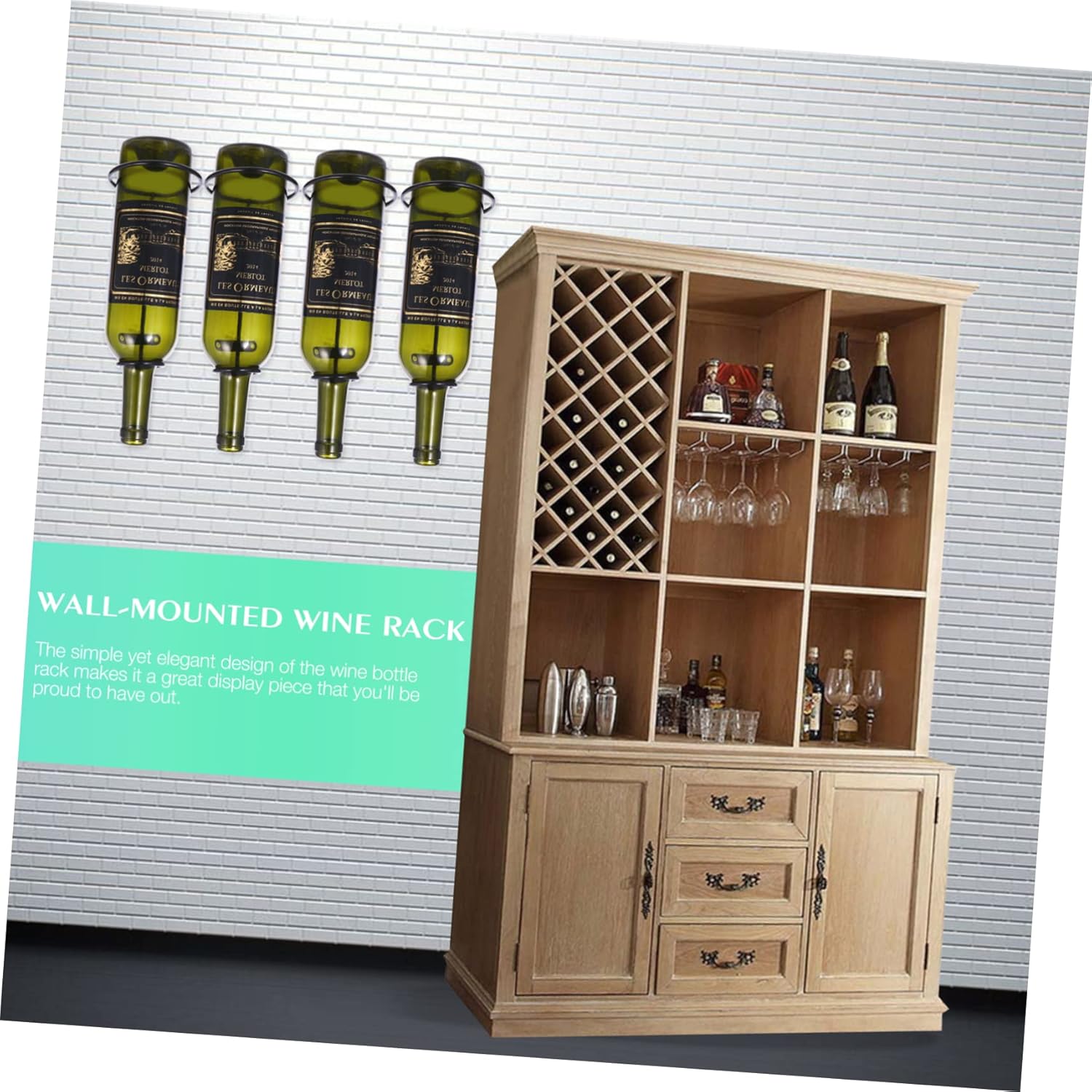 Ciieeo Wall-Mounted Wine Rack 6pcs Stylish Display Holder