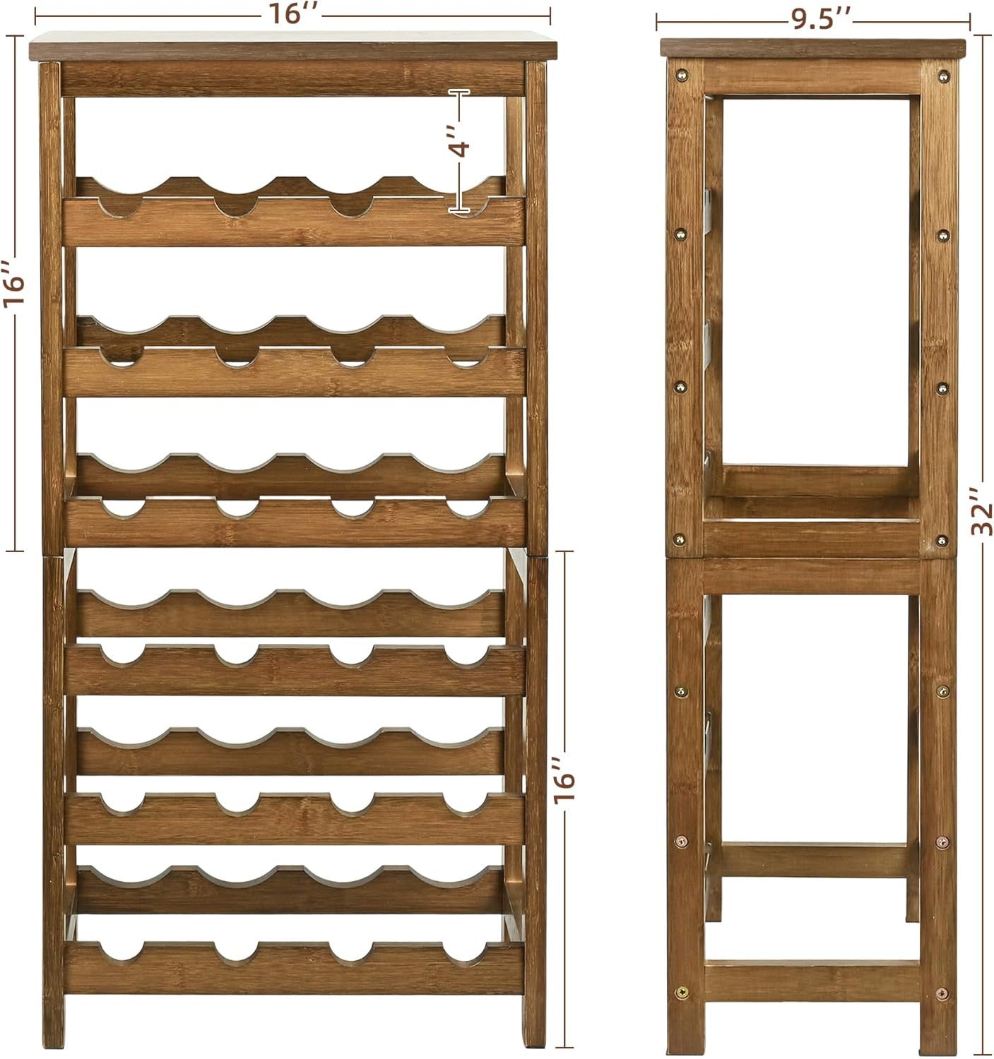VASMIA 6-Tier Freestanding Bamboo Wine Rack 1