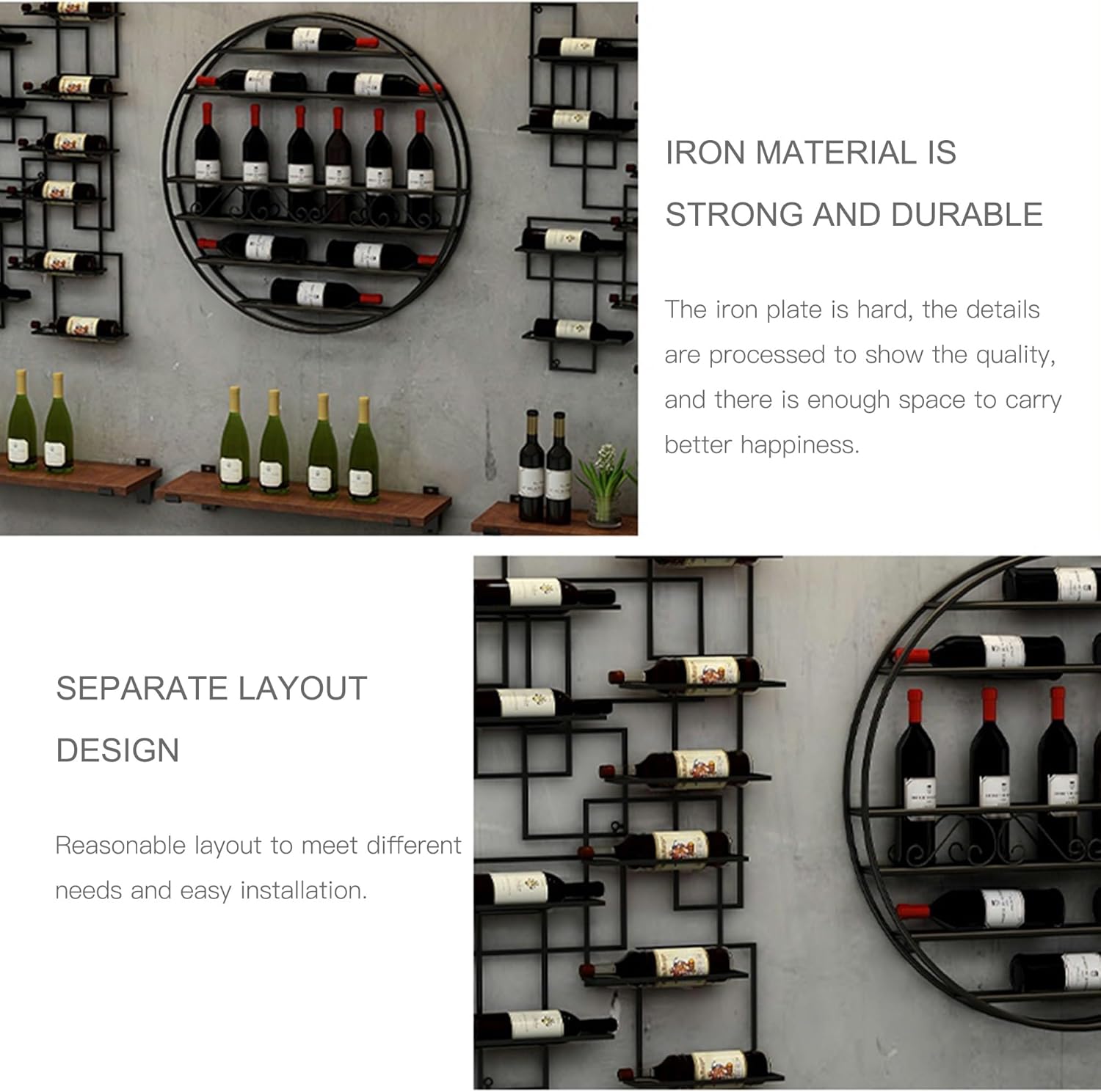 CUXAHO Wall-Mounted Wine Rack Bronze