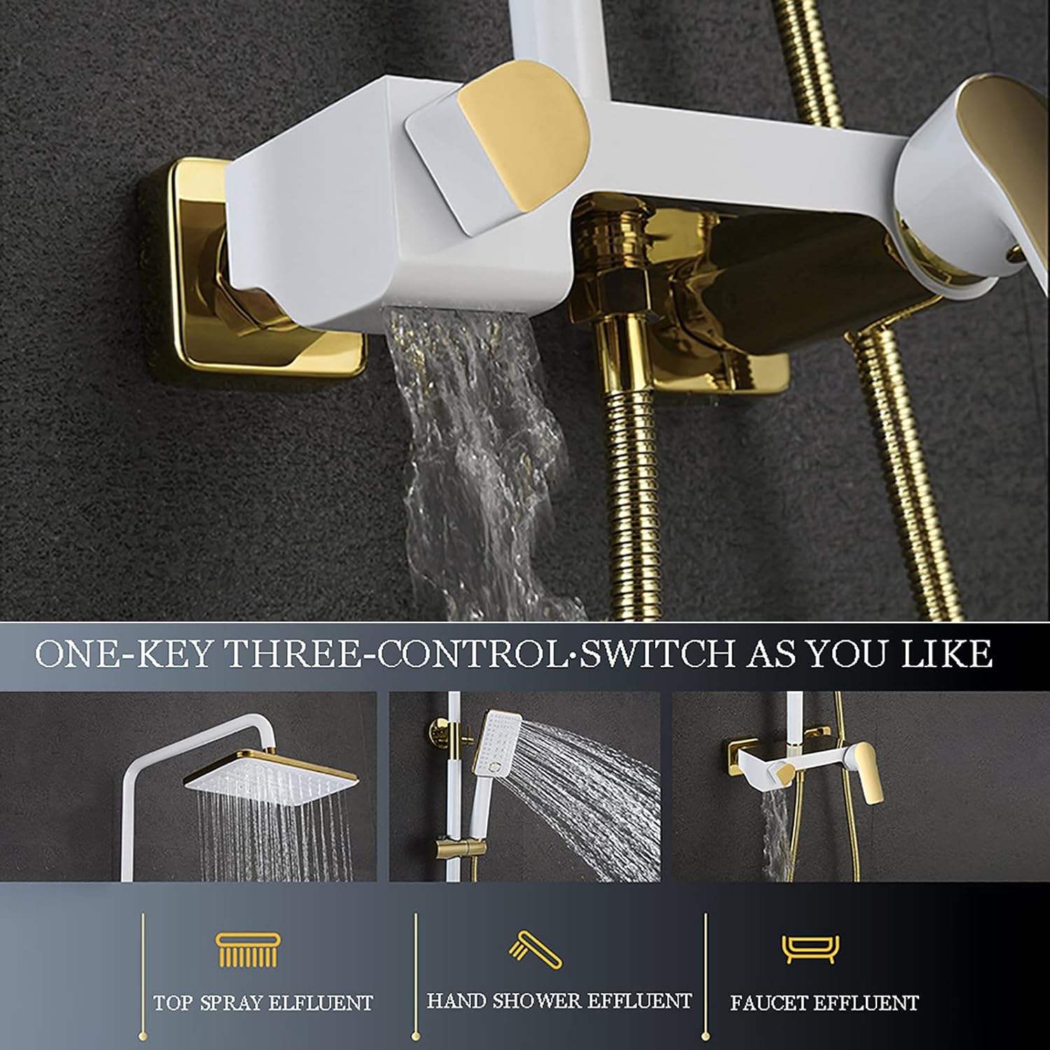 Waterfall Shower System with Handheld Combo