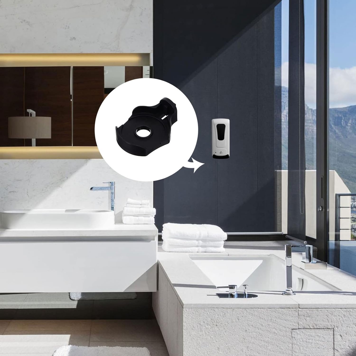 Cabilock 2 Sets Automatic Soap Dispenser Bracket Black