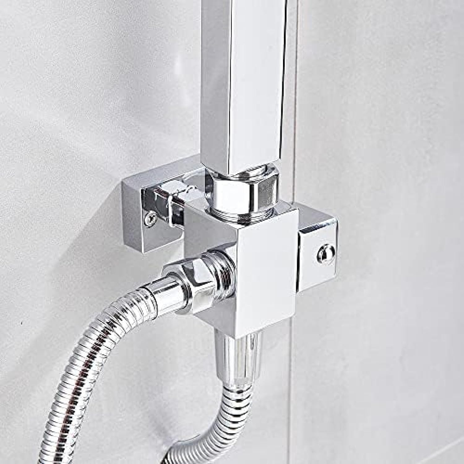 Chrome Bath Shower Faucet with Handheld and Rainfall 2-Way Switch