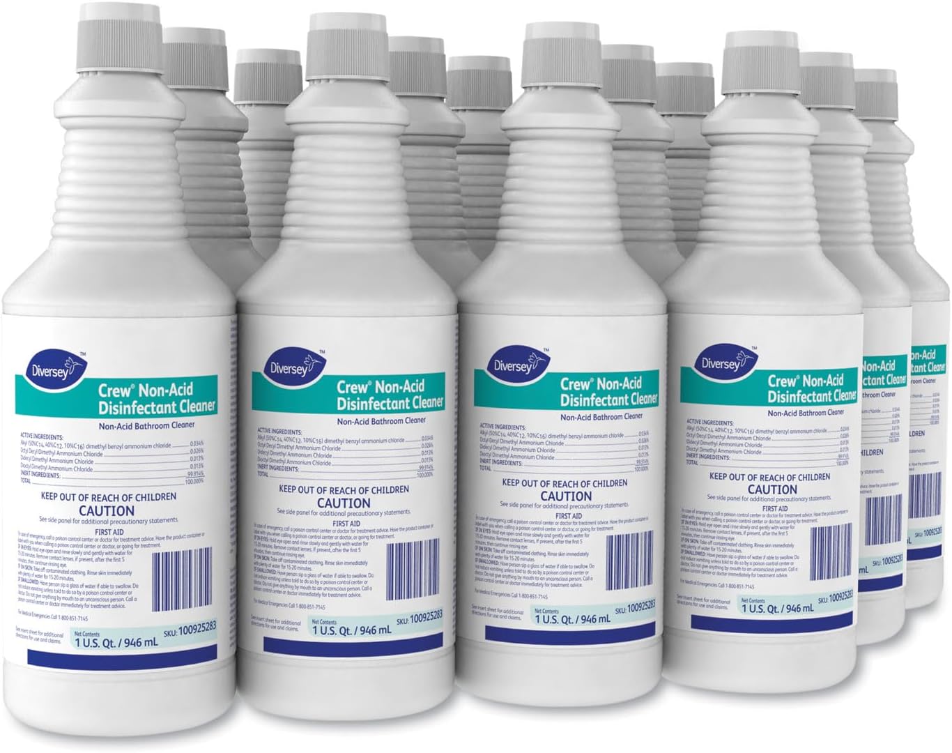 CREW Diversey Neutral Disinfectant 32 oz Squeeze Bottle 12CT