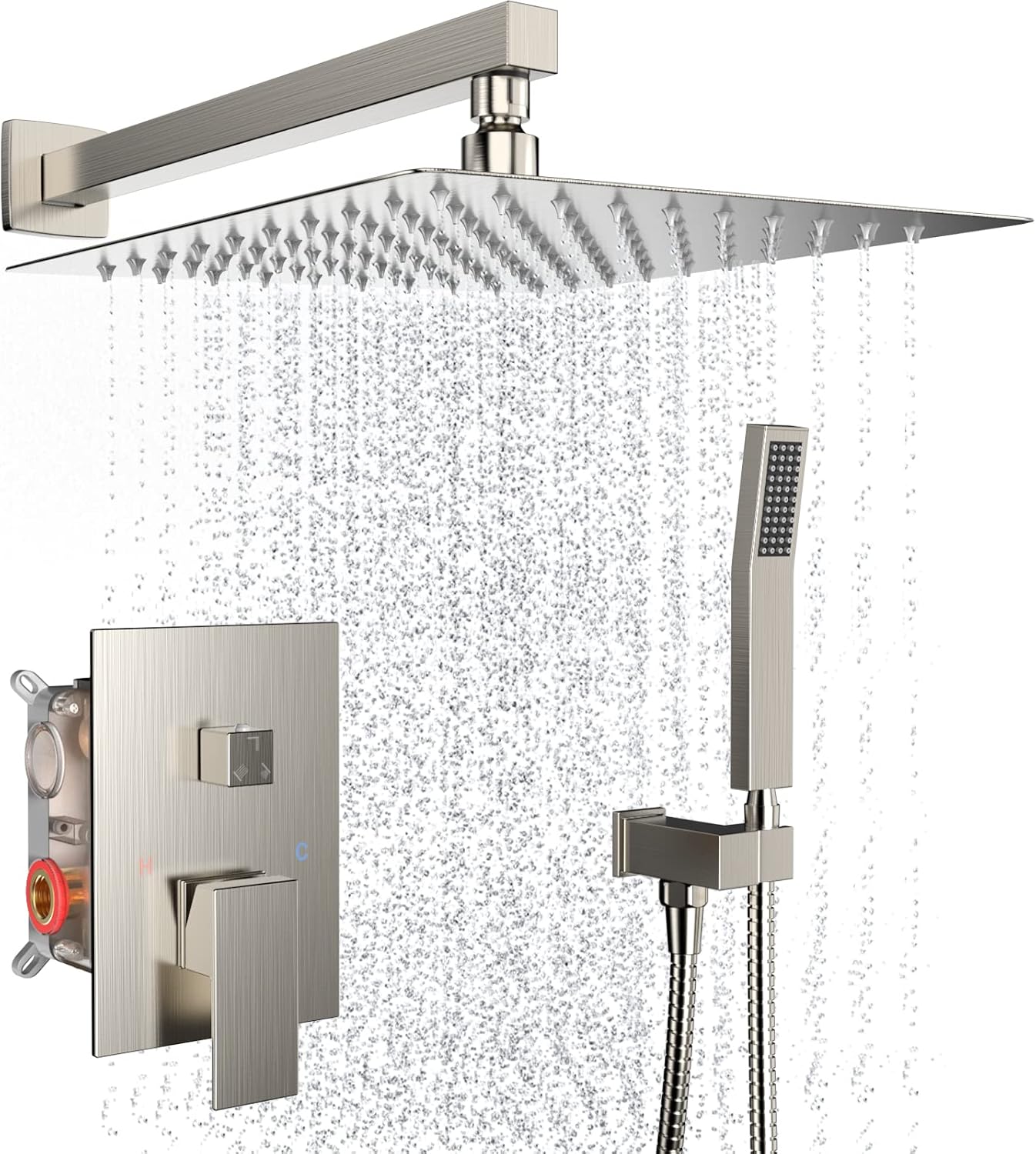 Dlvsoby 10 Inch Wall Mounted Rain Shower System