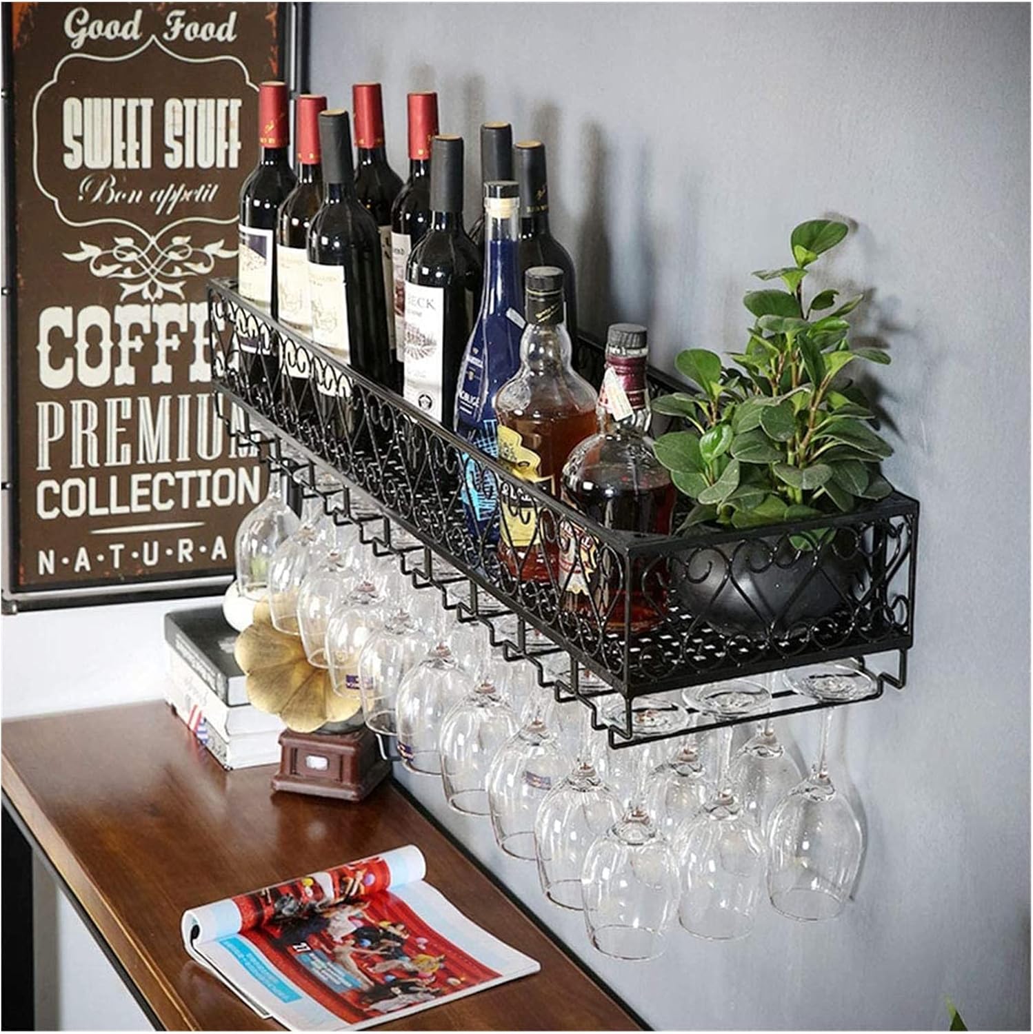 ALDEPO Wall-Mounted Wine Rack Organizer