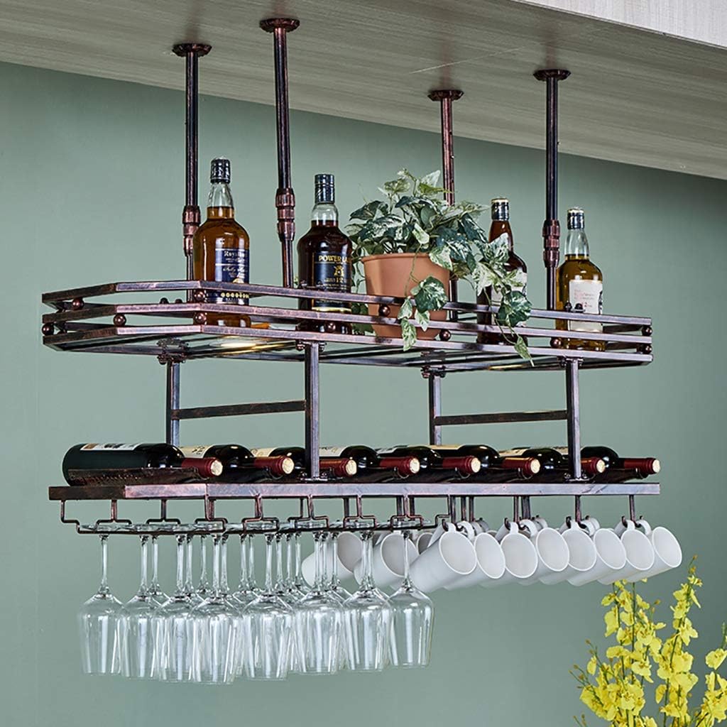 Wall-Mounted Wine Rack with Bronze Finish 120x35cm