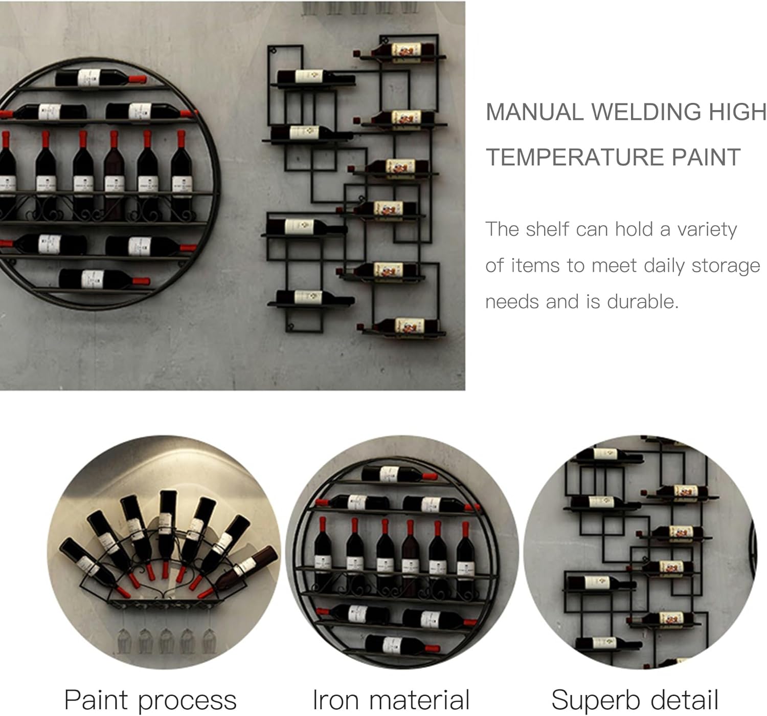 CUXAHO Wall-Mounted Wine Rack Bronze