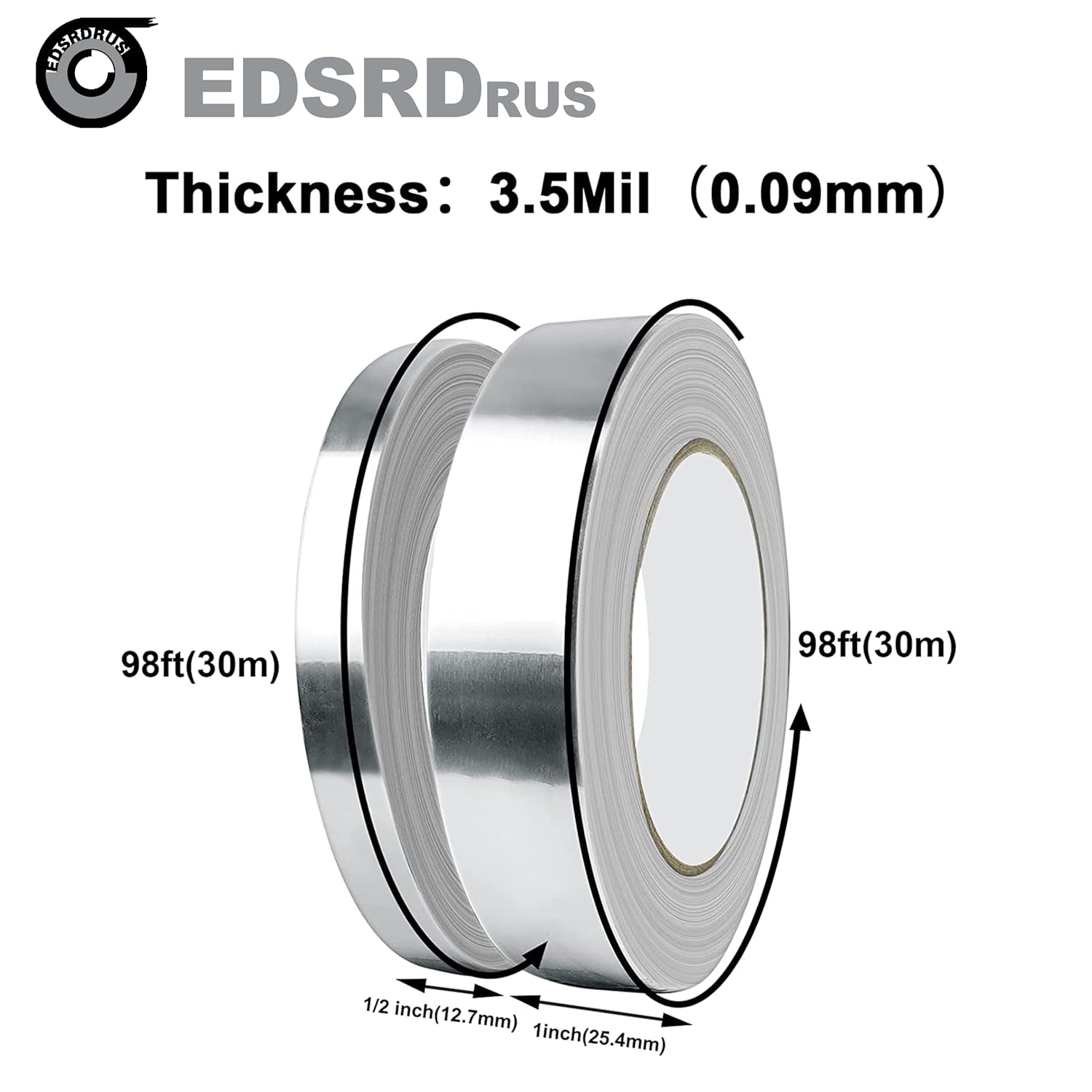 EDSRDRUS Aluminum Duct Tape 12in x 98ft 1in x 98ft Heavy Duty Reflective