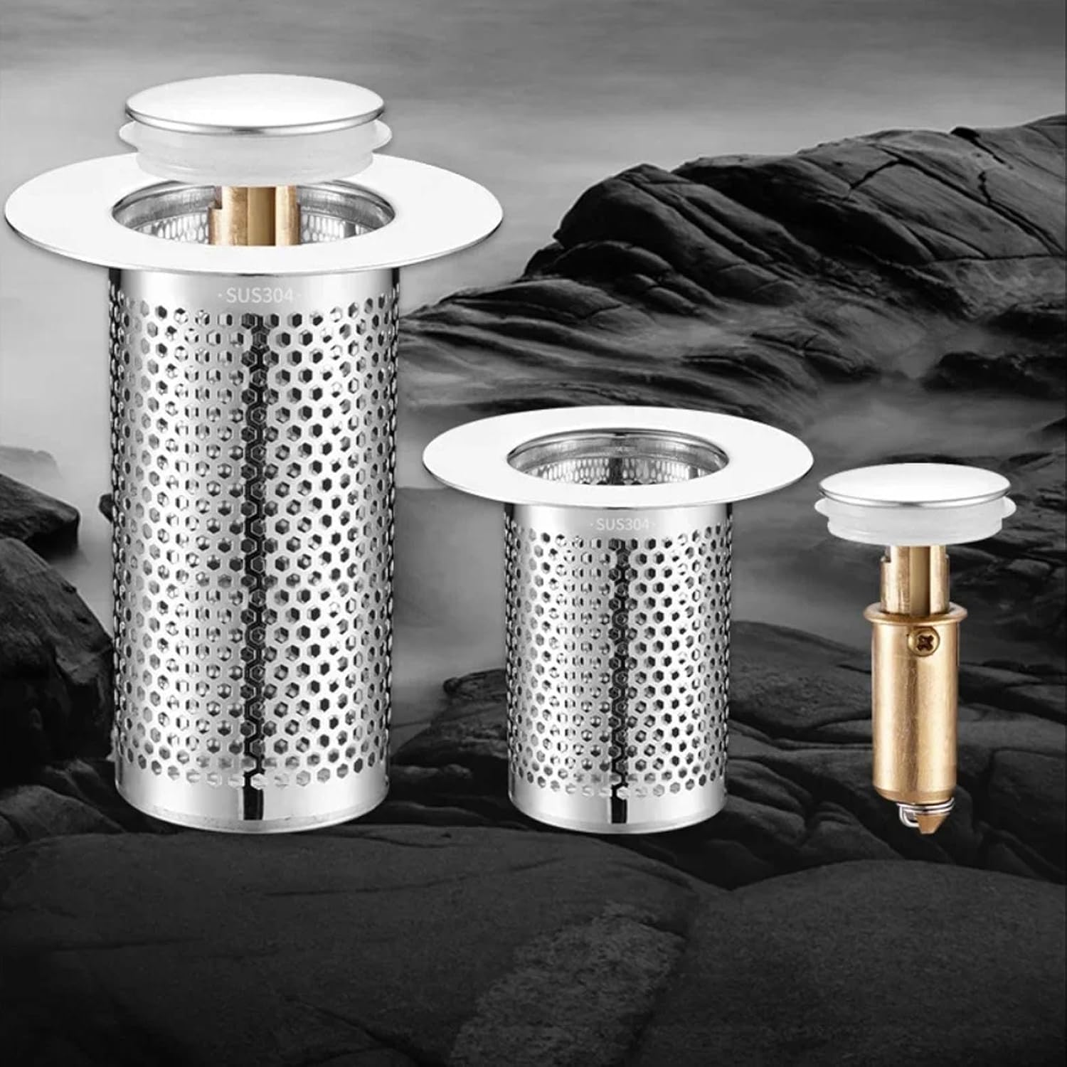 Kingdong Stainless Steel Basin Drain Filter 2PCS