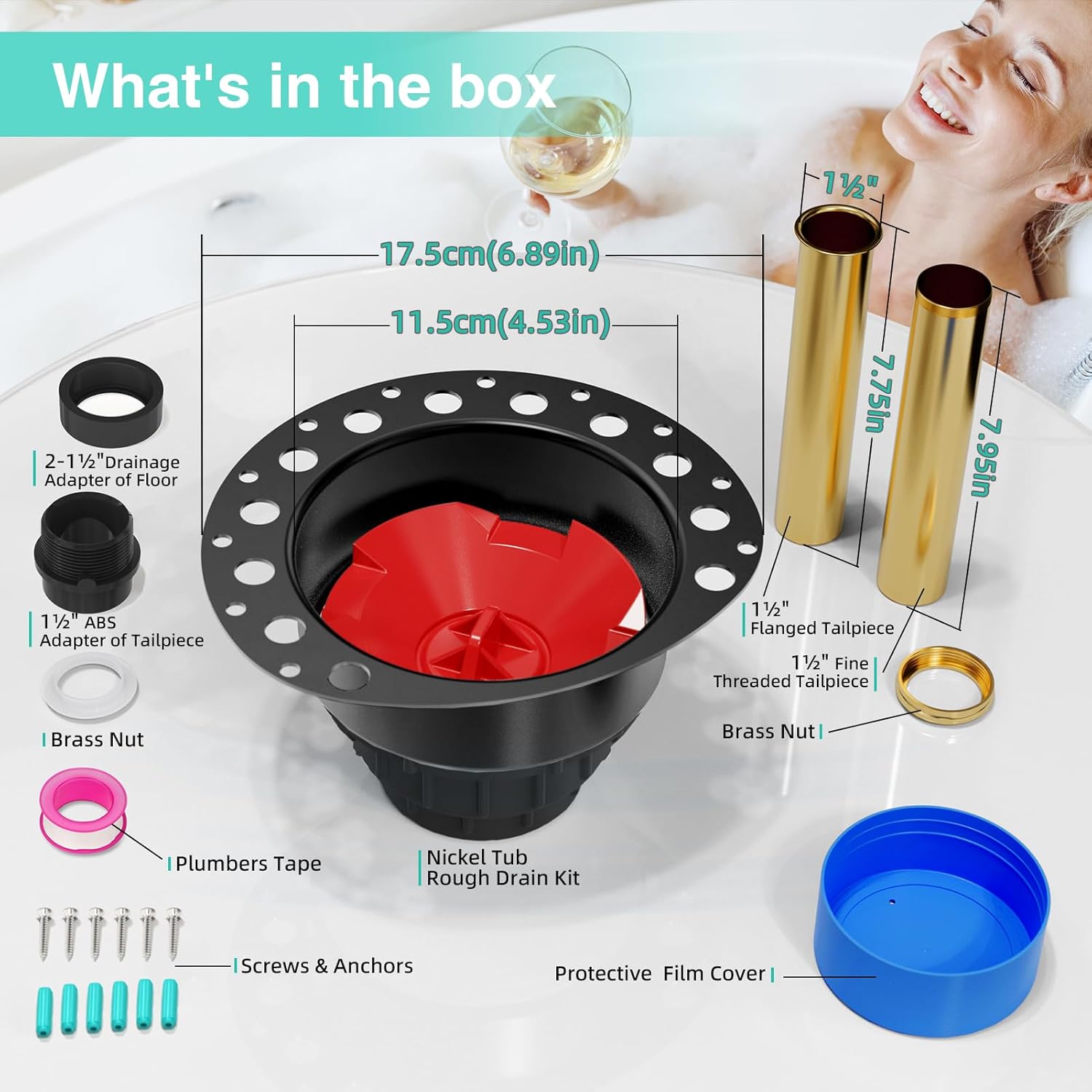 ABS Island Tub Drain Rough-in Kit with Dust Cover