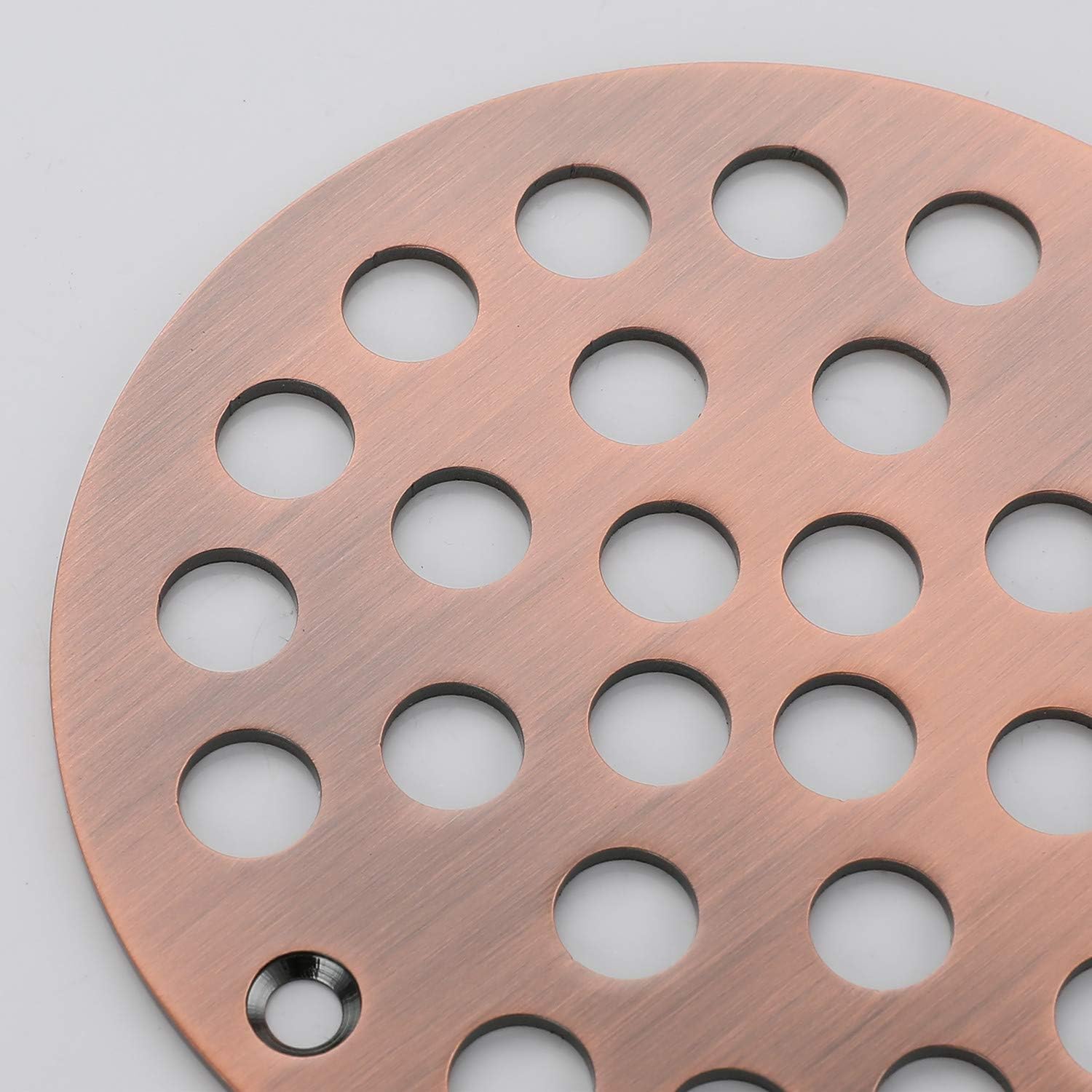 4-Inch Screw-in Shower Strainer Drain Cover Replacement Antique Copper 1