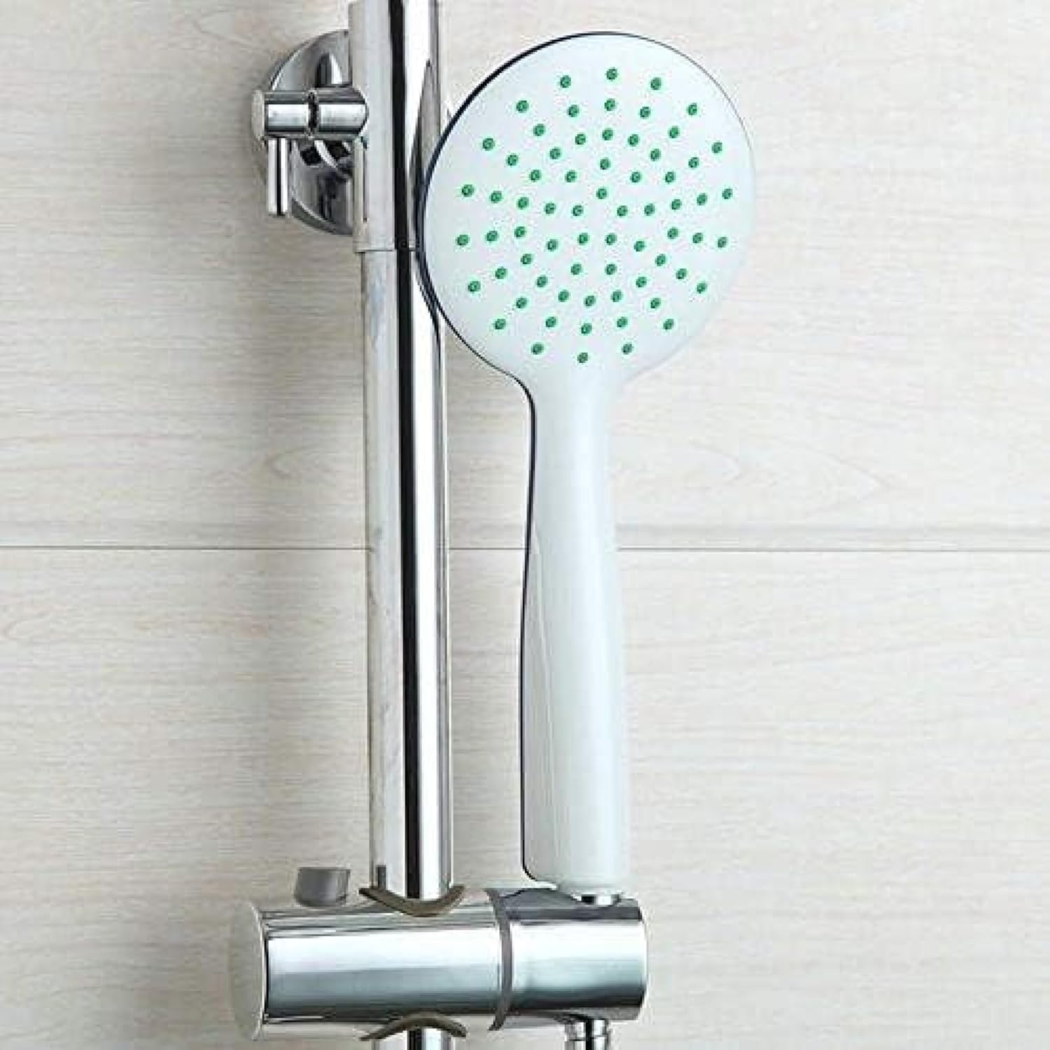 TECKI Chrome 8 Inch Rainfall Handheld Shower Faucet Set with Plastic Hand Shower