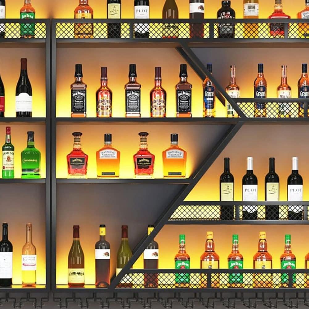 LED Wall Mounted Wine Rack with Light - Modern Design