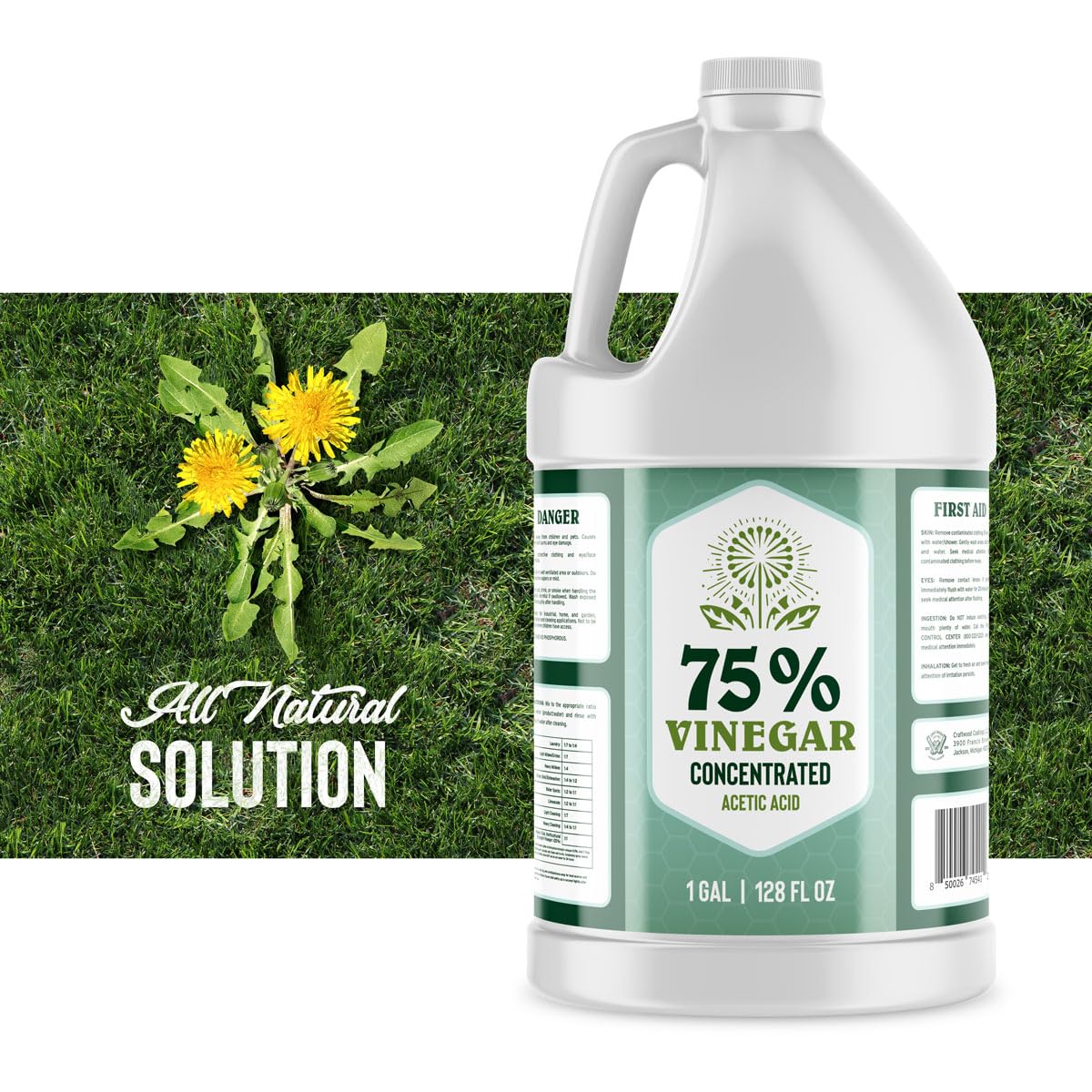 75 Vinegar 1 Gallon Concentrated All-Natural Cleaner
