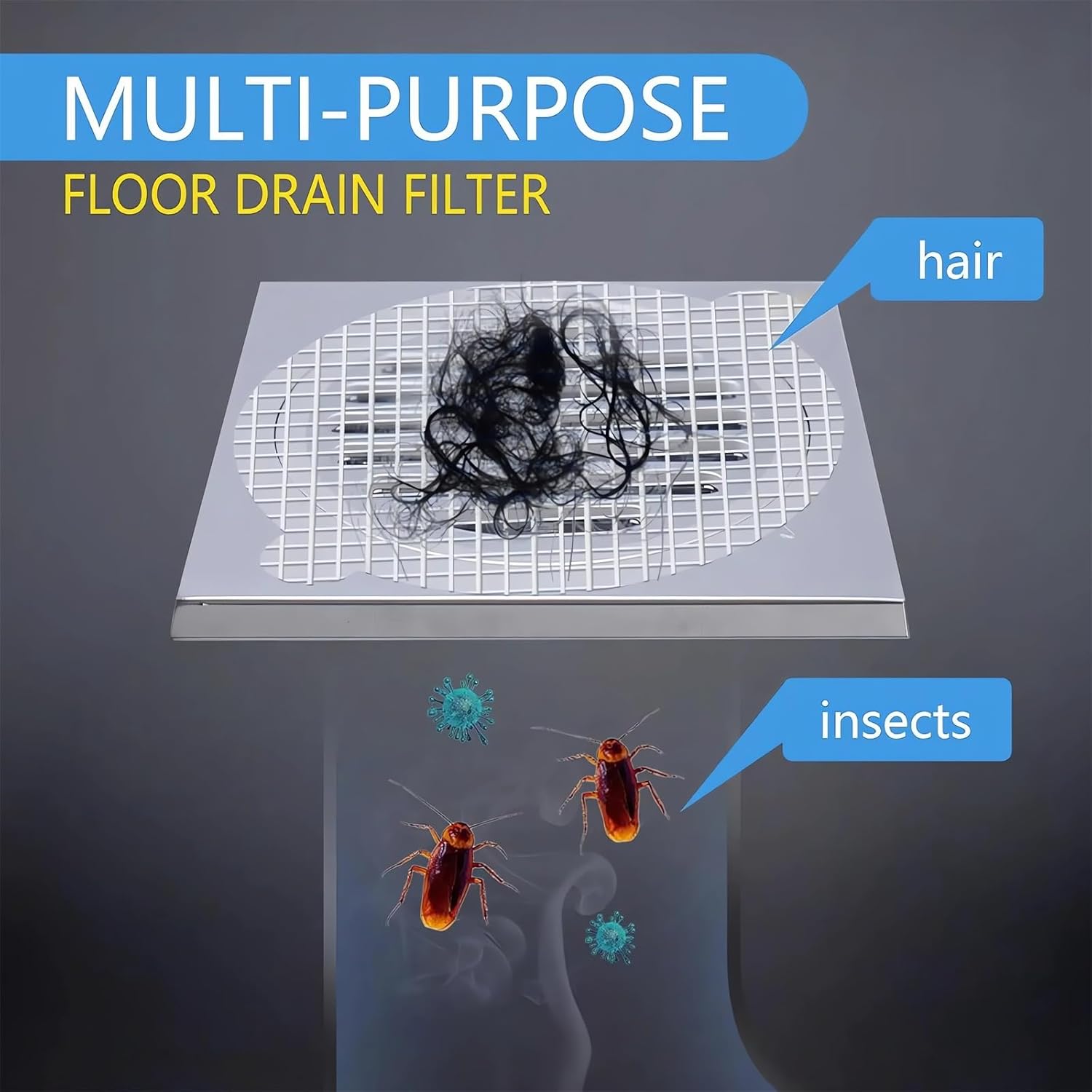 GYLCTOM Shower Hair Catcher Sticker - 100PC Disposable Drain Cover