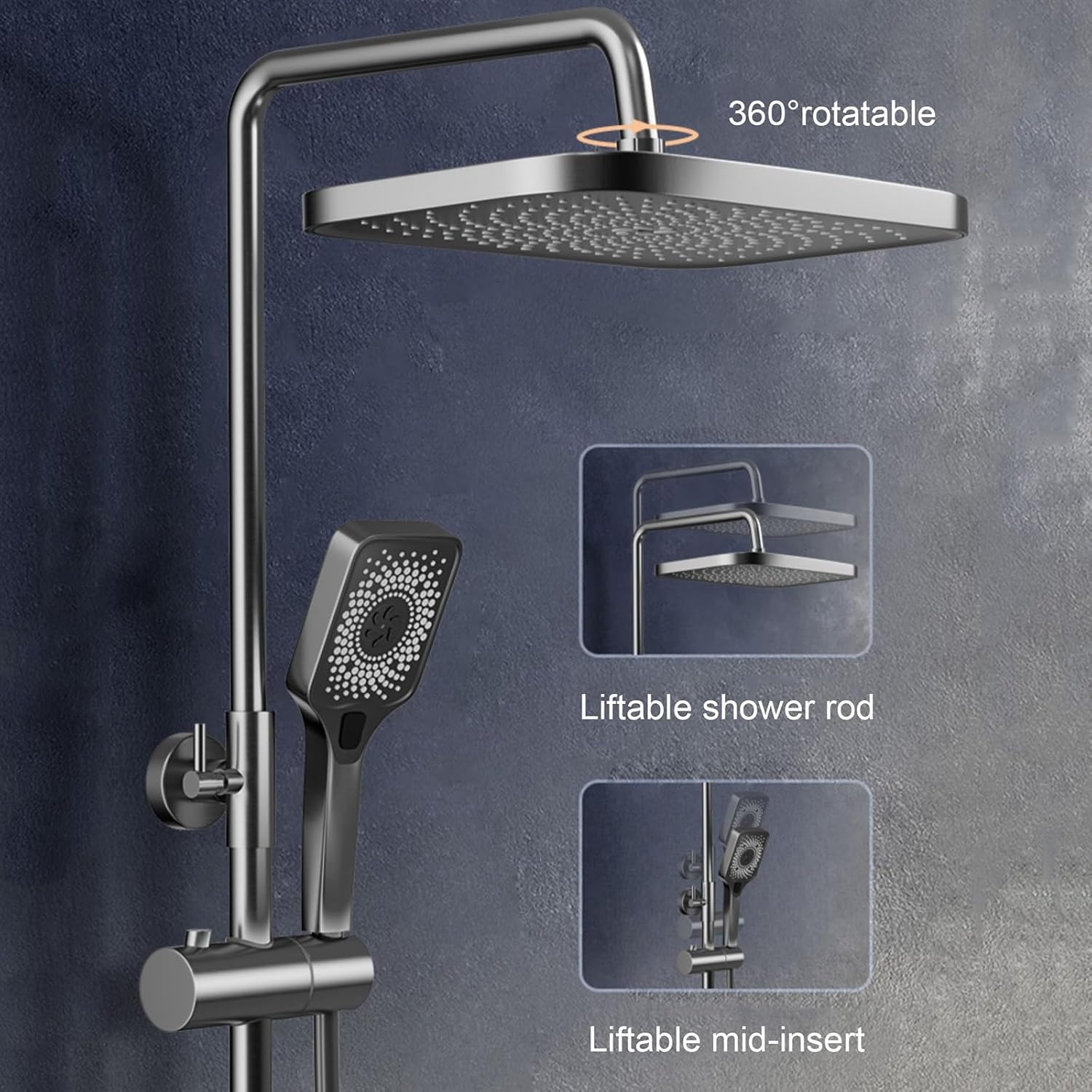 Smart Digital Display Shower Set with Handheld and Rain Shower