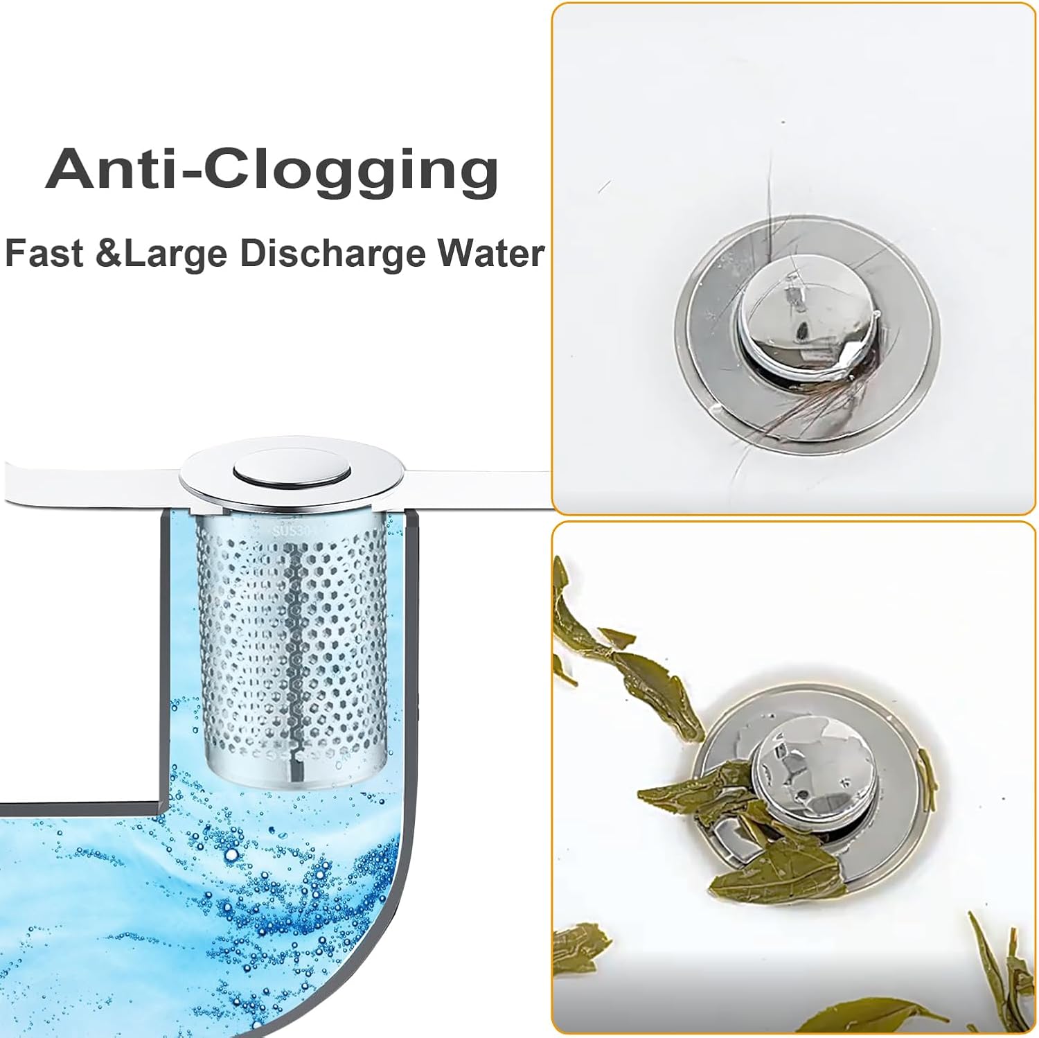 RUXIEWEY Stainless Steel Drain Strainer 2PCS