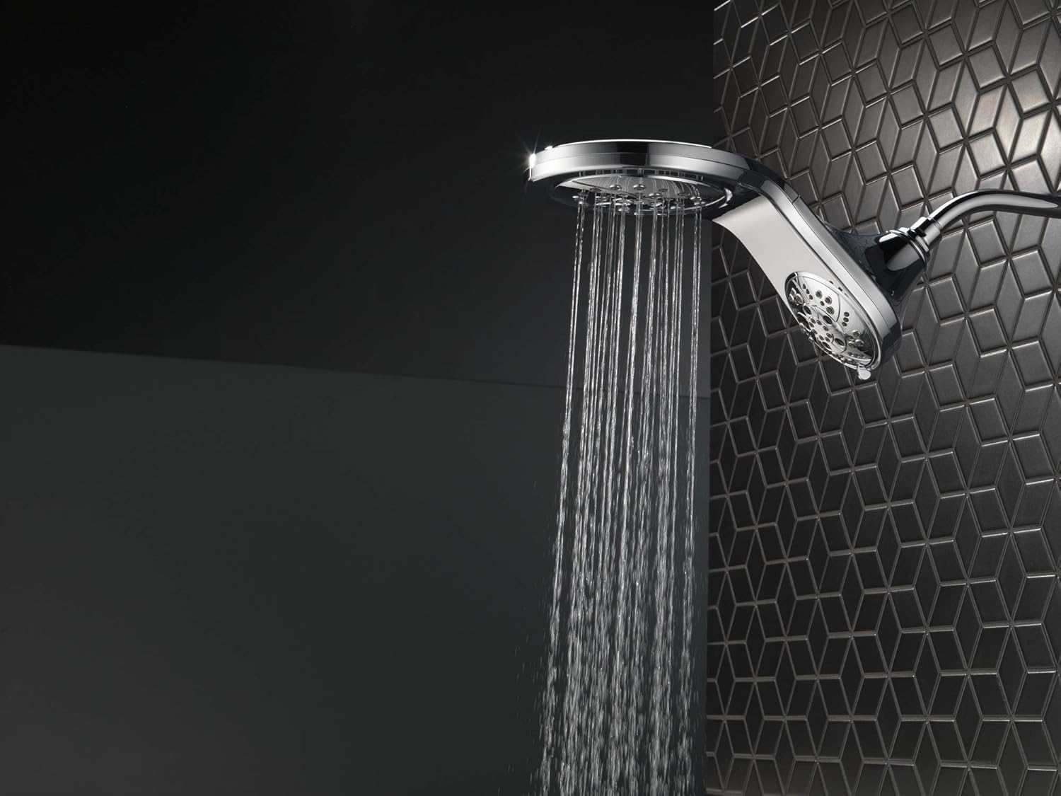 Delta HydroRain H2Okinetic 5-Setting Shower Head Combo Matte Black