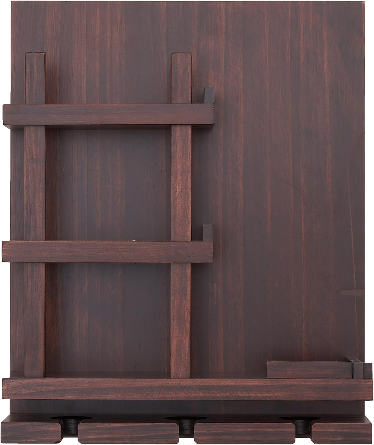 Stylish Wall-Mounted Wine Rack with 3 Cup Holders