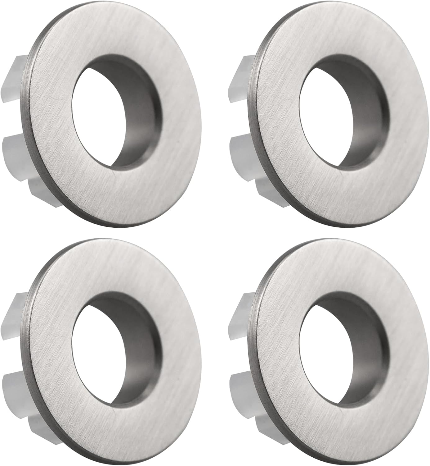 4 PCS Sink Basin Trim Overflow Covers Brushed Nickel