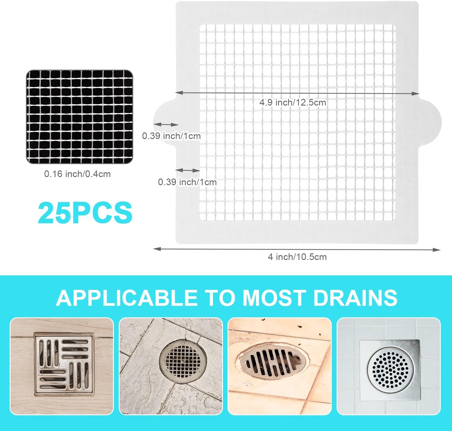 25pcs PEUTIER Shower Drain Hair Catchers
