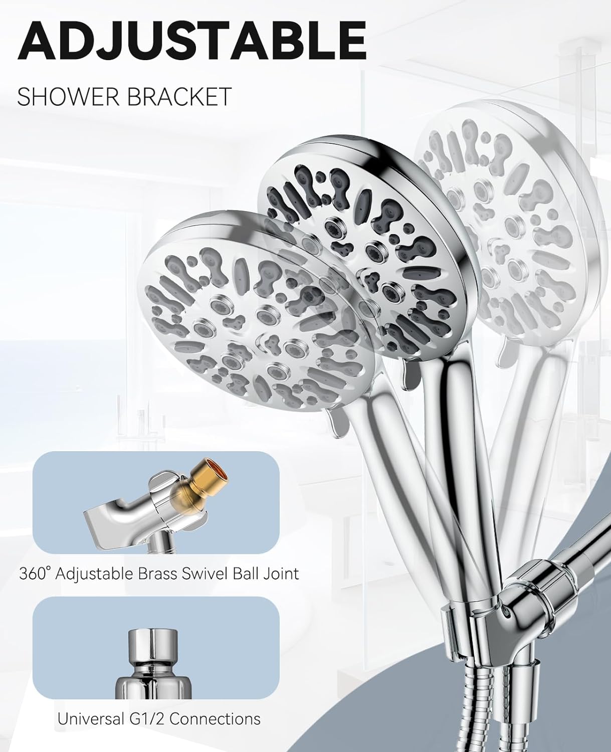 JDO High Pressure Handheld Shower Head with 9 Settings 1