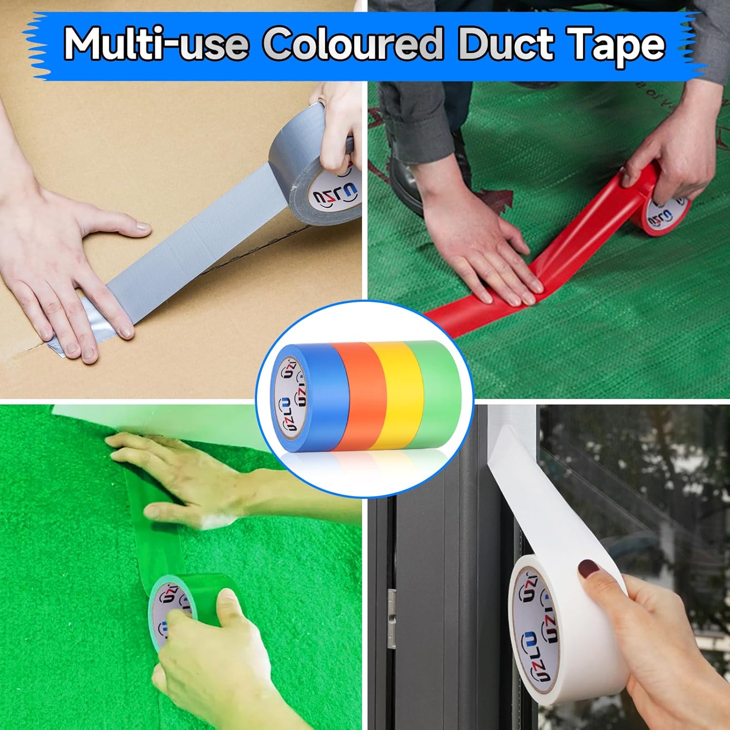 12PCS Rainbow Duct Tape Set 1In x 20Yd Heavy Duty