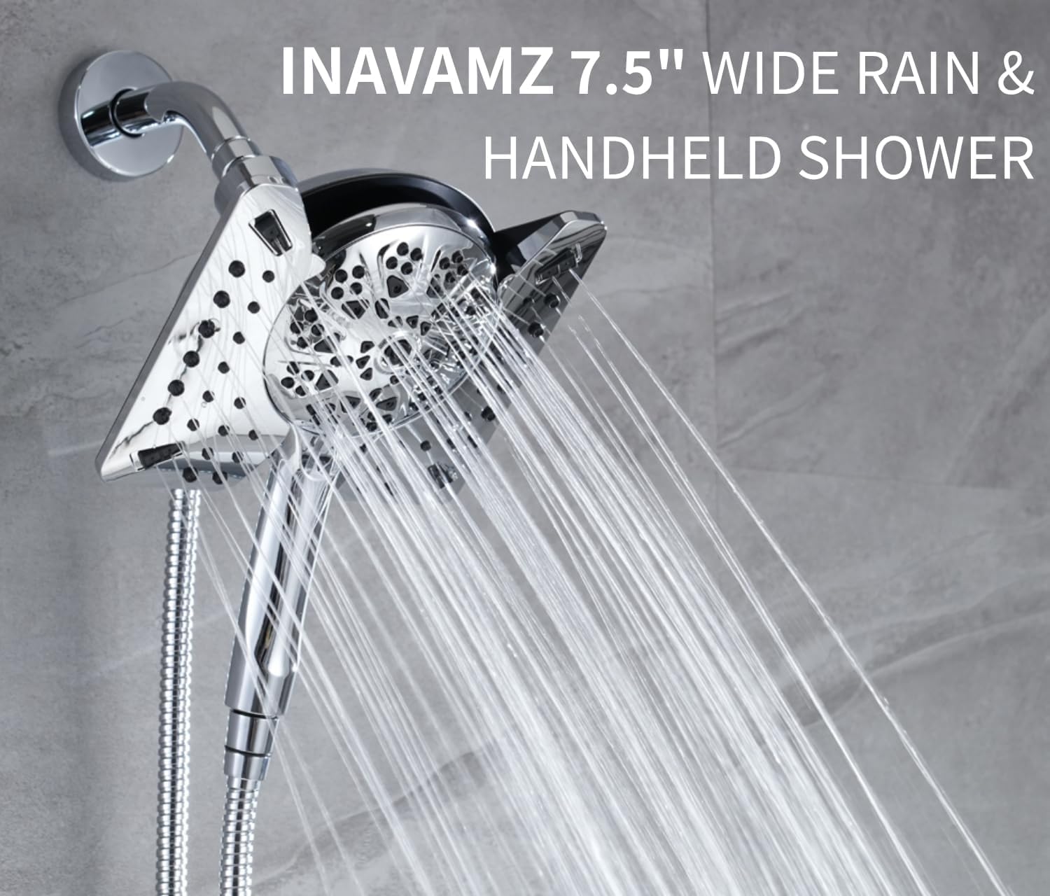 INAVAMZ 25 GPM 2-in-1 Shower Head with Handheld
