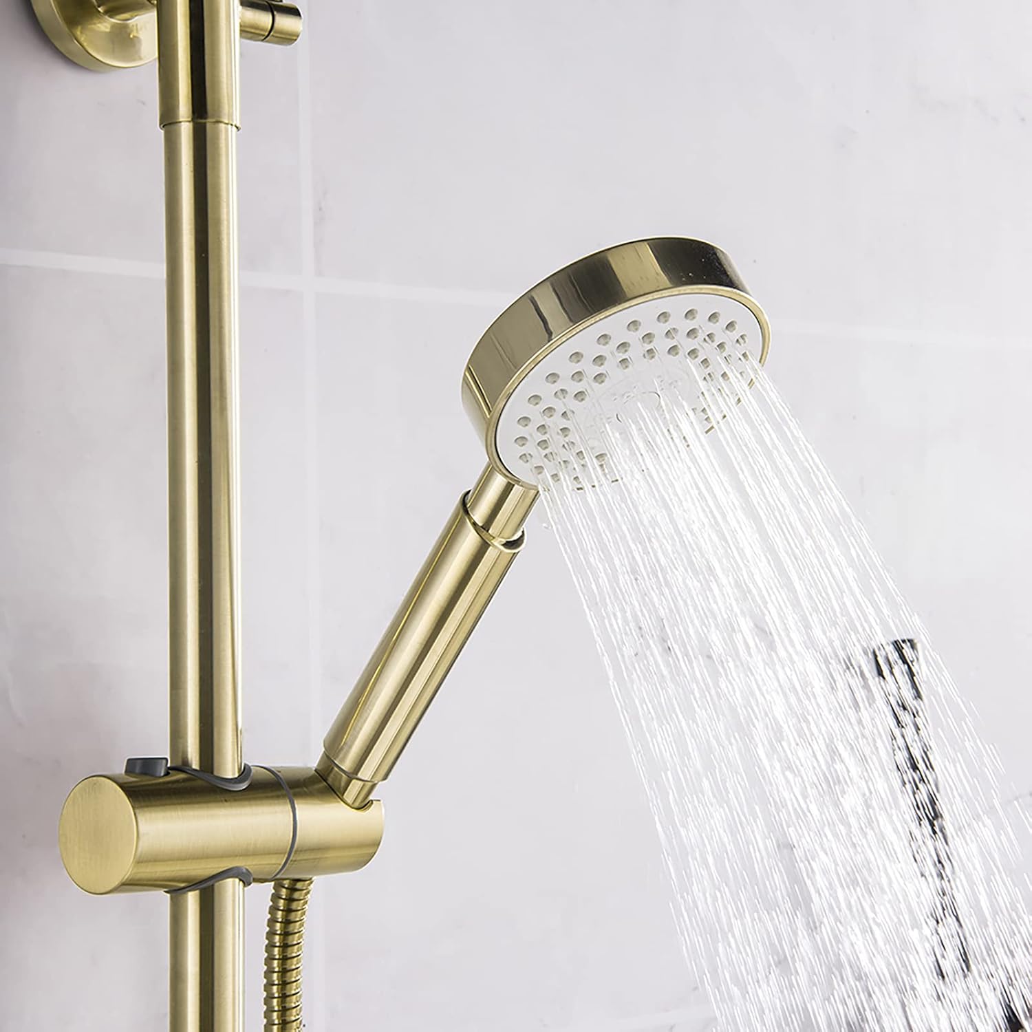 10 Inches Brushed Gold Shower Combo Set with Rainfall Handheld and Tub Tap