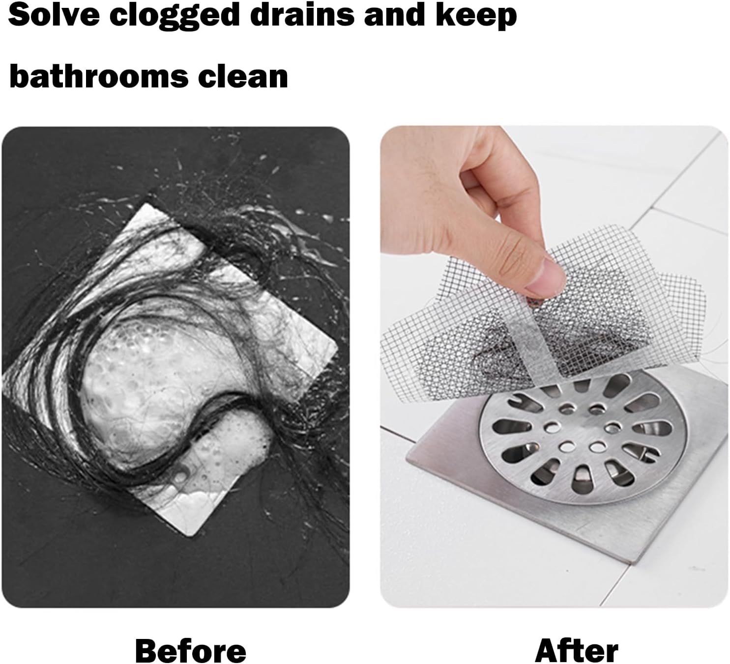 BOYYOEE 4 x 4 Drain Hair Catcher 30 PCS Pack