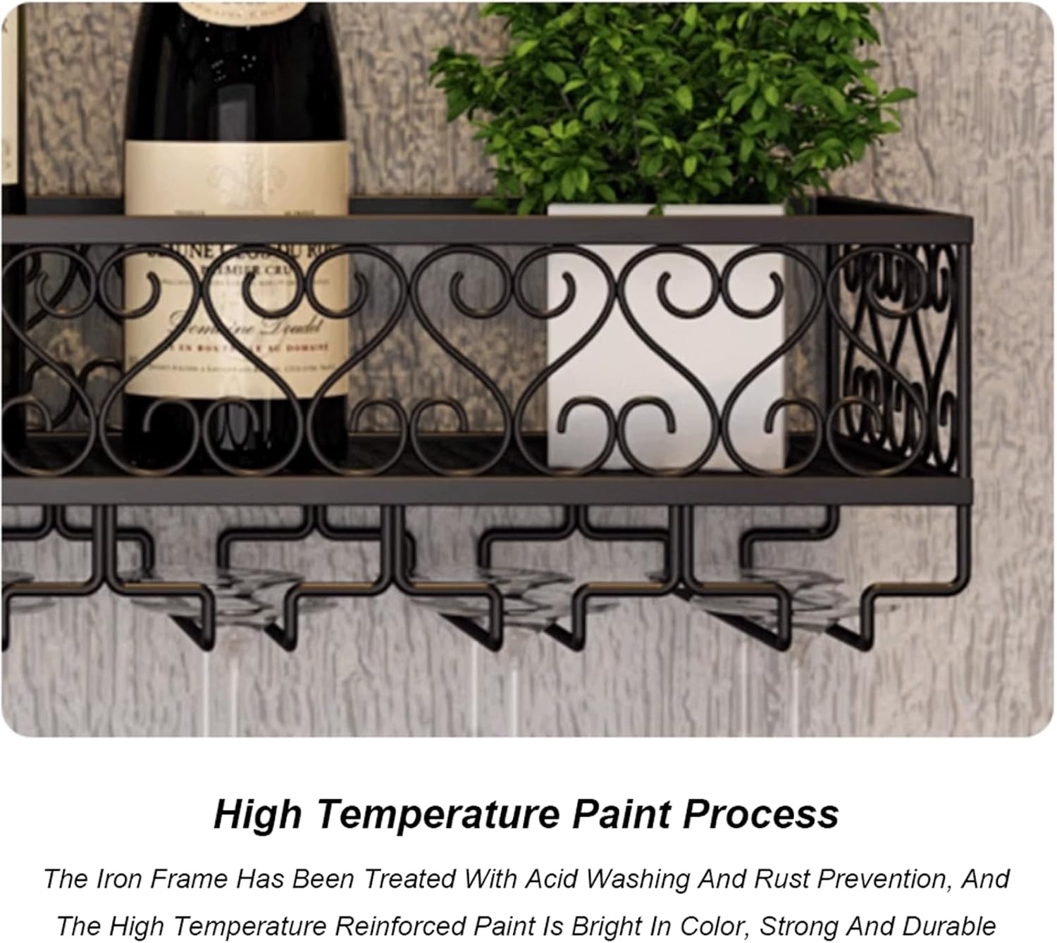 Wall Mounted Wine Rack with Stemware Hanger