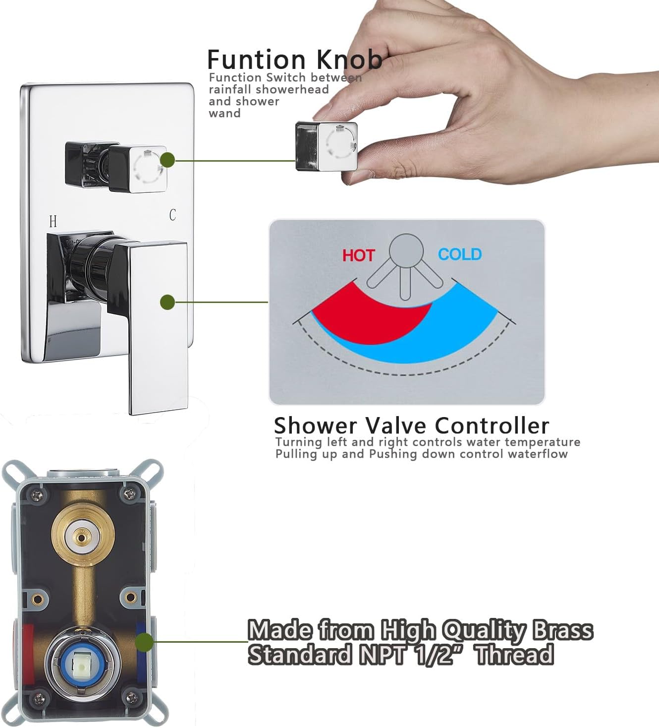 Shower Faucet Set with Body Jets Polished Chrome