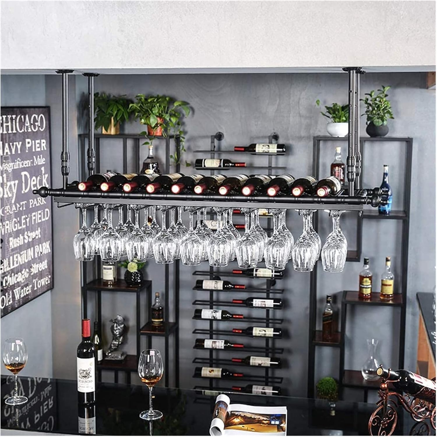 ALDEPO Floating Wine Shelf Wall Mount Holder