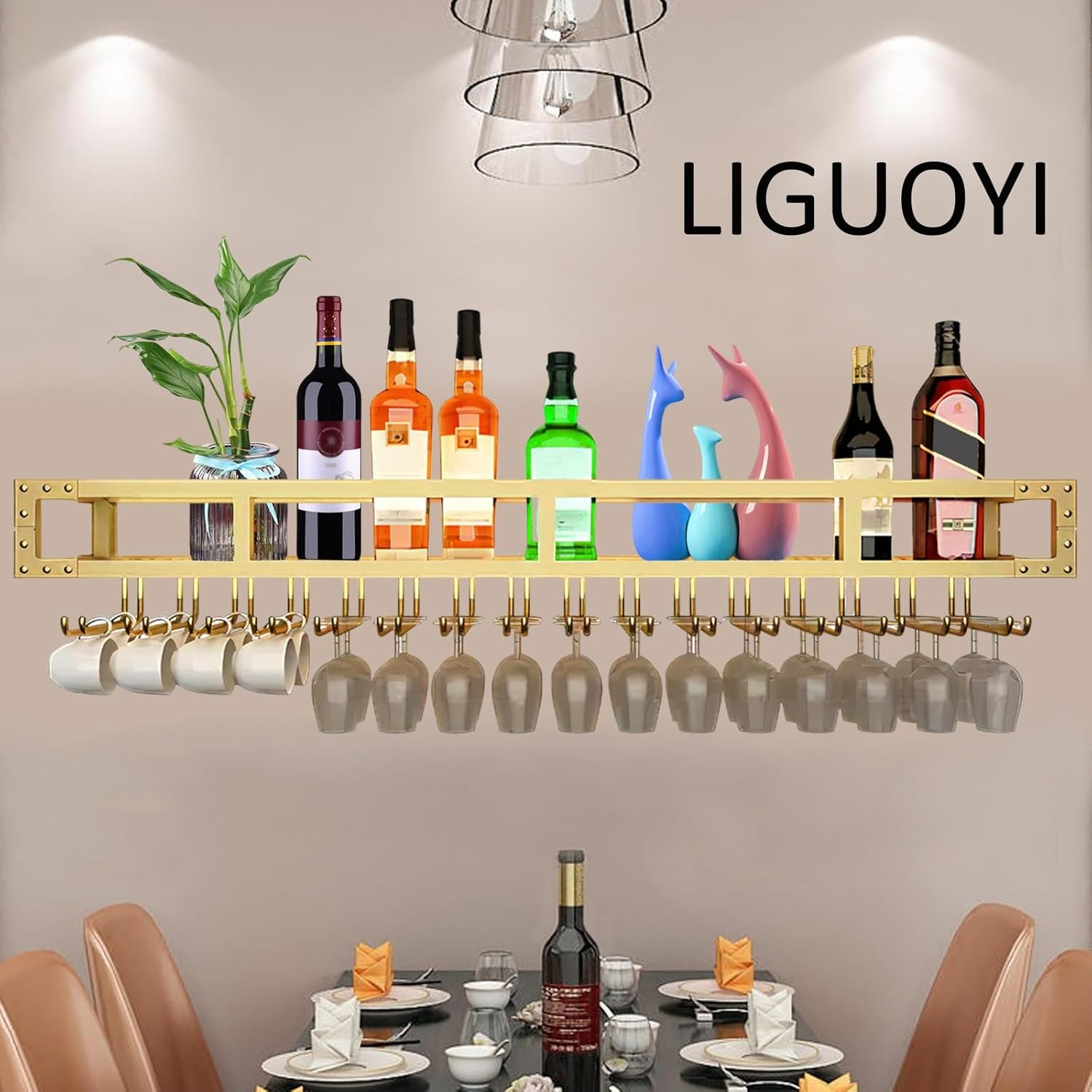 LIGUOYI Wall-Mounted Wine Glass Holder