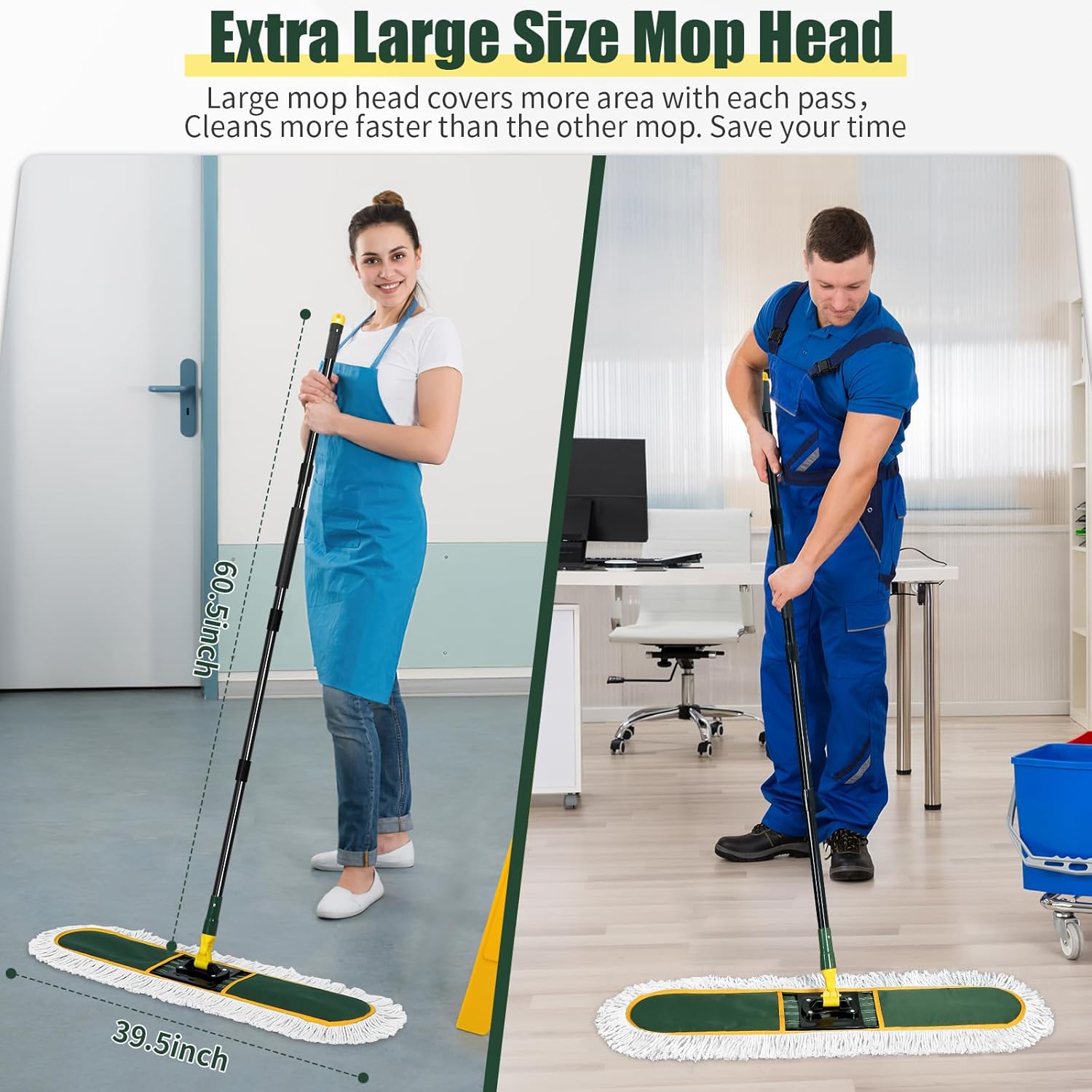 BUVE 36 Heavy Duty Dust Mop with Replacement Pads