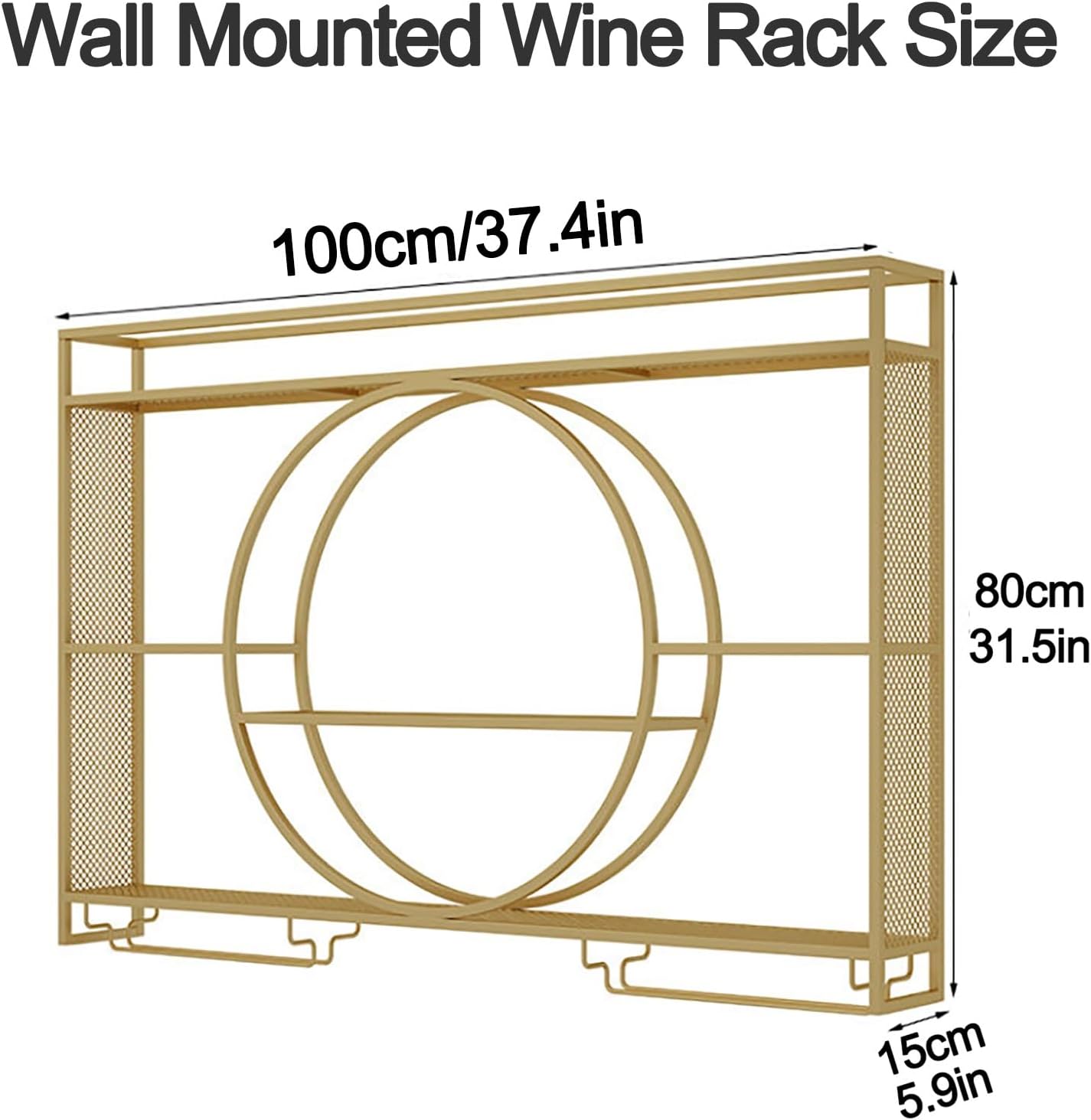 XONJEMU Wall-Mounted Wine Rack with Stemware Hanger