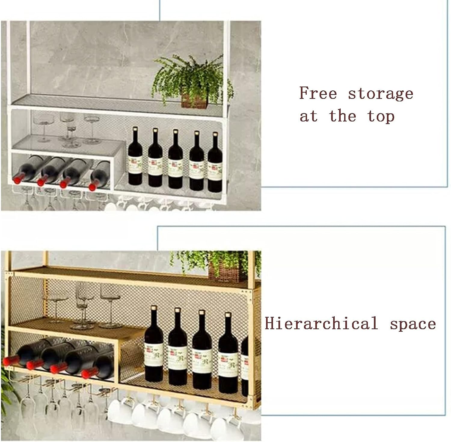 ZJDYDY Floating Ceiling Wine Rack Wall Mounted