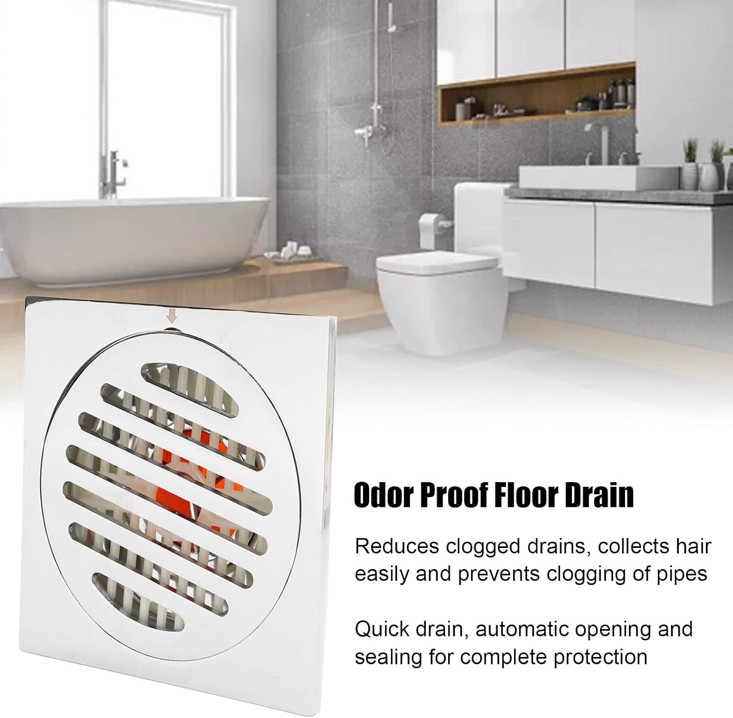 Tomotato Odor Proof Floor Drain - Copper Stainless Steel Magnetic