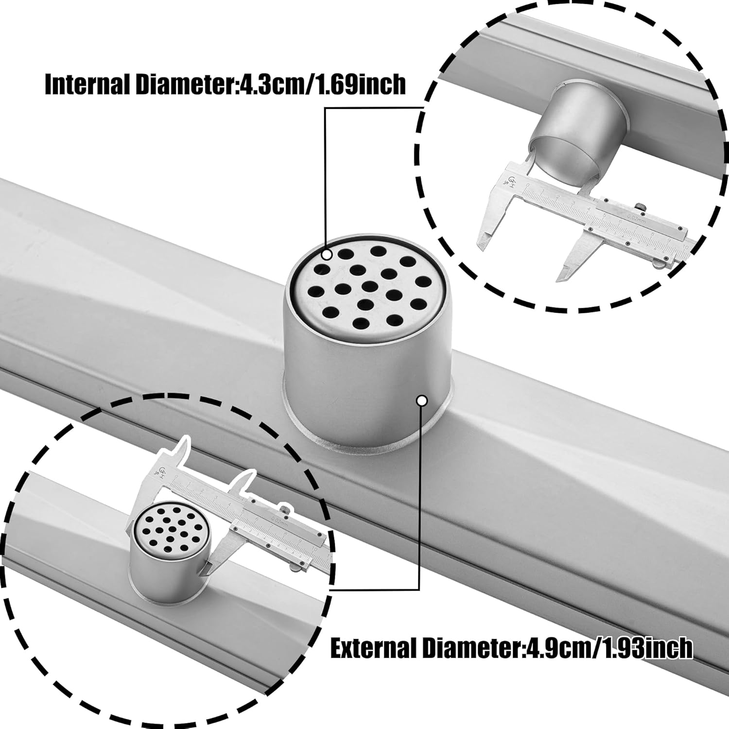 48 Inch Linear Shower Drain with Removable Panel