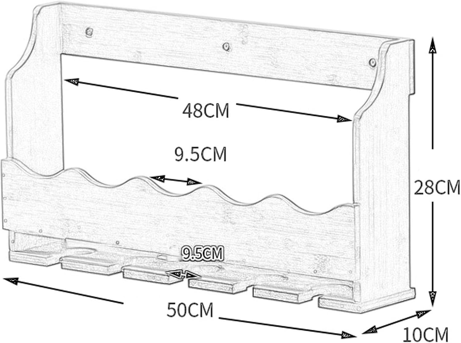 Pimex Wall-Mounted Wine Rack with Glass Holder